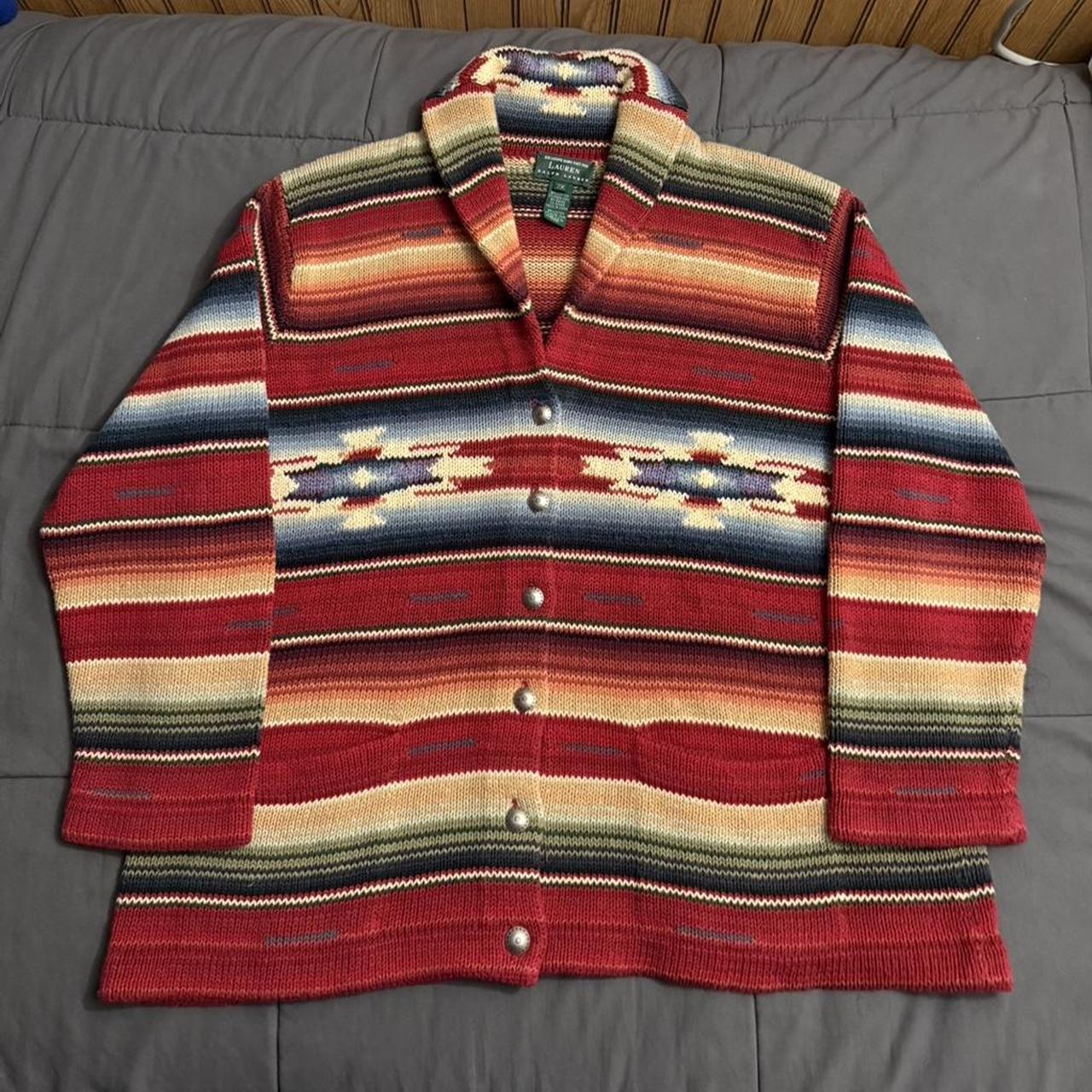 Vintage Lauren Ralph Lauren Hand Knit Serape Native | Depop
