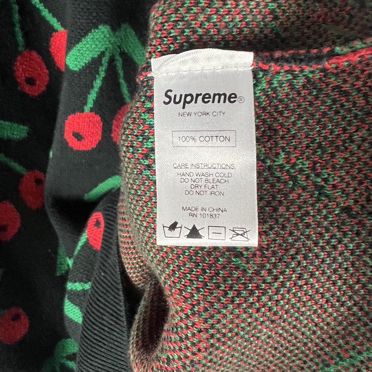 Supreme Cherry Sweater Worn with care Pit to pit 22... - Depop