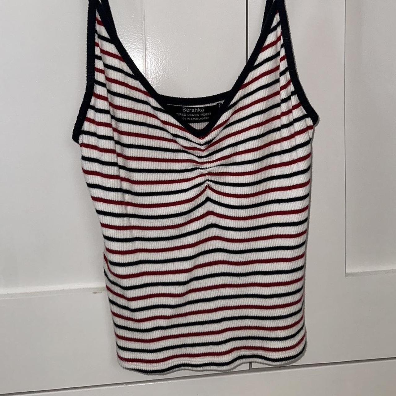 Bershka strappy vest - blue white red - Depop