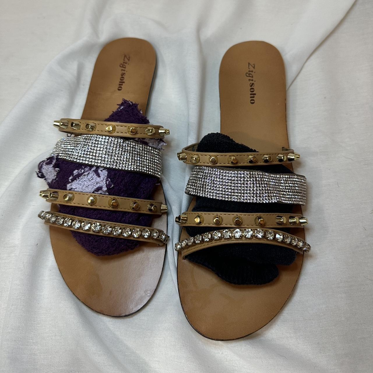 Zigisoho Diamond and Stud Strappy Sandal. Pre loved Depop