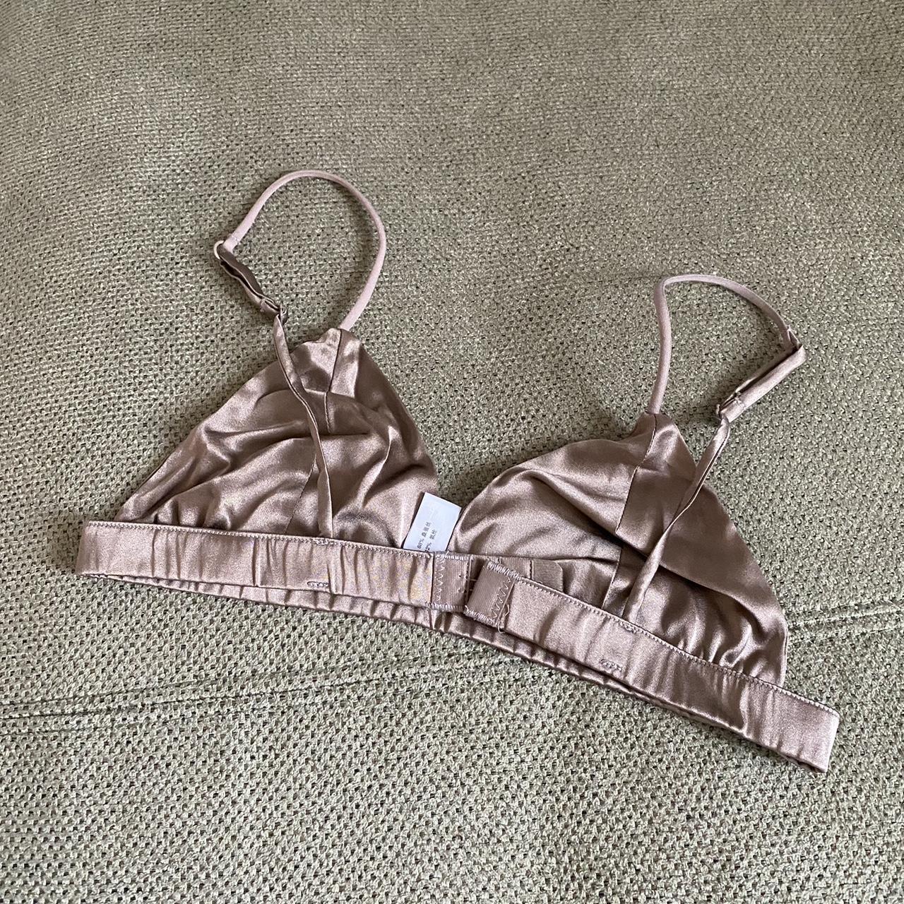 Silk satin bralette in taupe - new With adjustable - Depop