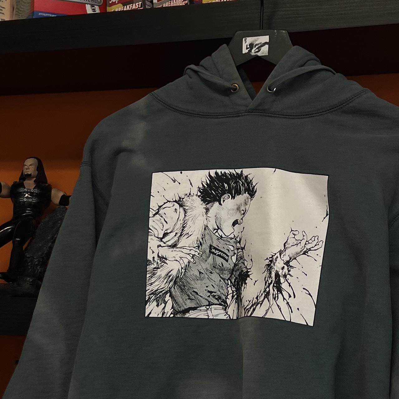 Supreme x Akira Hoodie SUN DAMAGED flaws shown. Depop