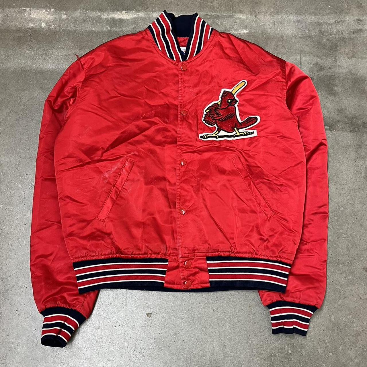 Starter X Bomber Satin St. Louis Cardinals Navy Jacket - Jackets Expert