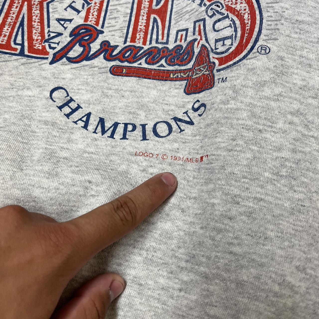 Vintage 90s Atlanta Braves Champion Sweatshirt In - Depop