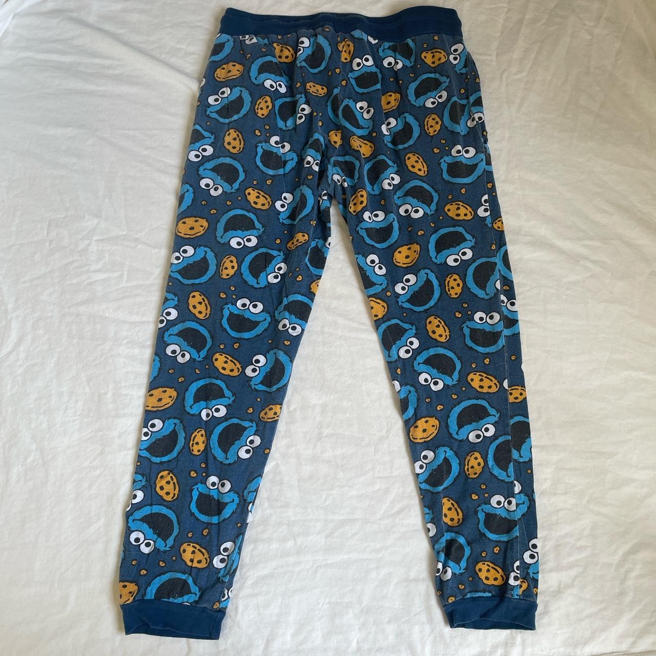 Sesame Street Cookie Monster Pajama Pants, In Good... Depop