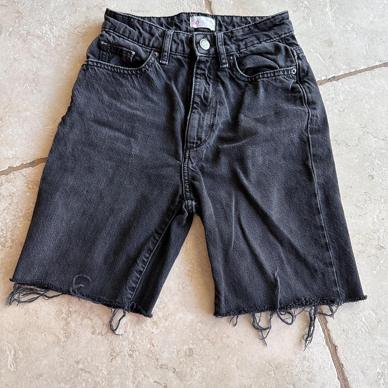 SO brand black jean shorts size 0. You can cut... Depop