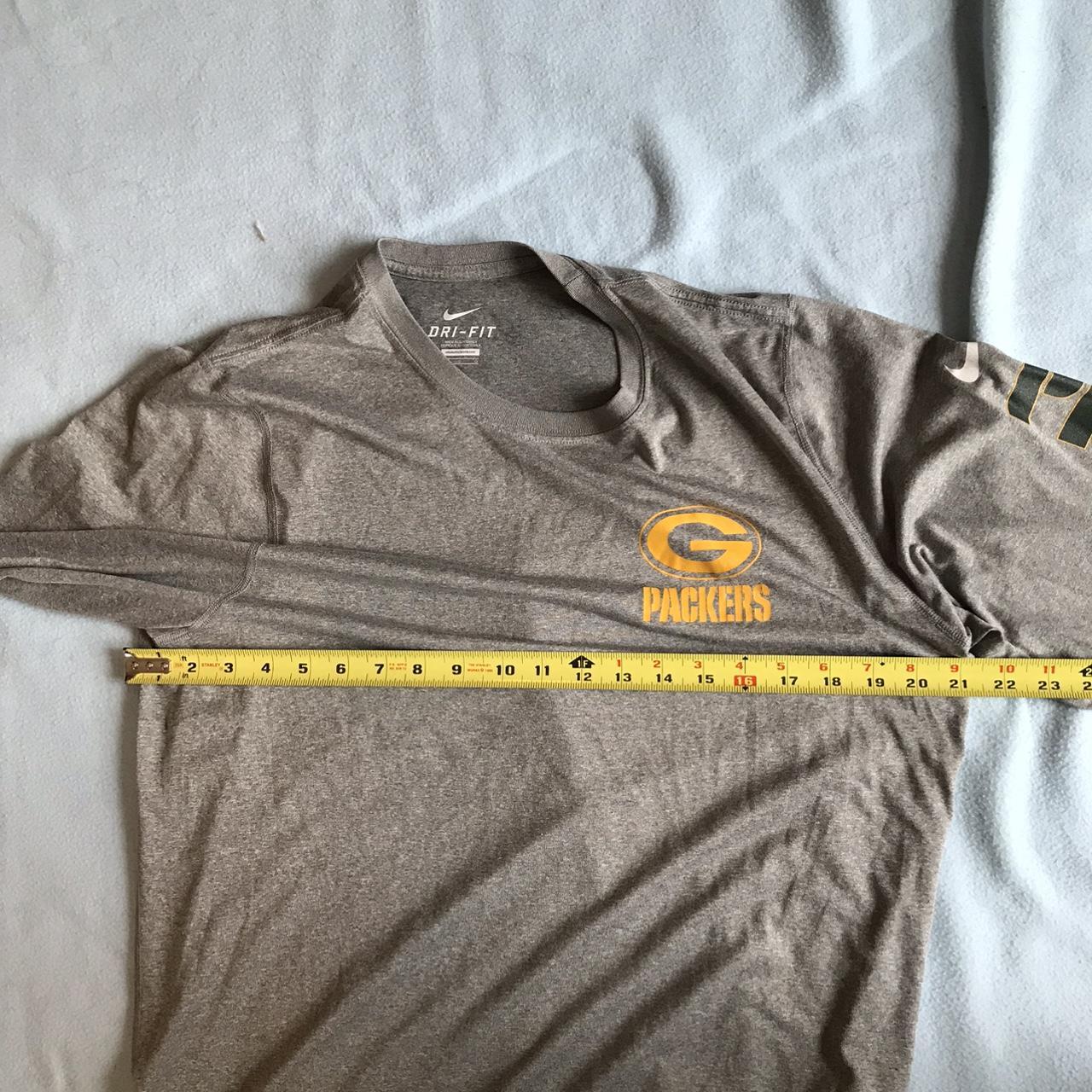 Nike Green Bay Packers Dri Fit Grey Long Sleeve - Depop