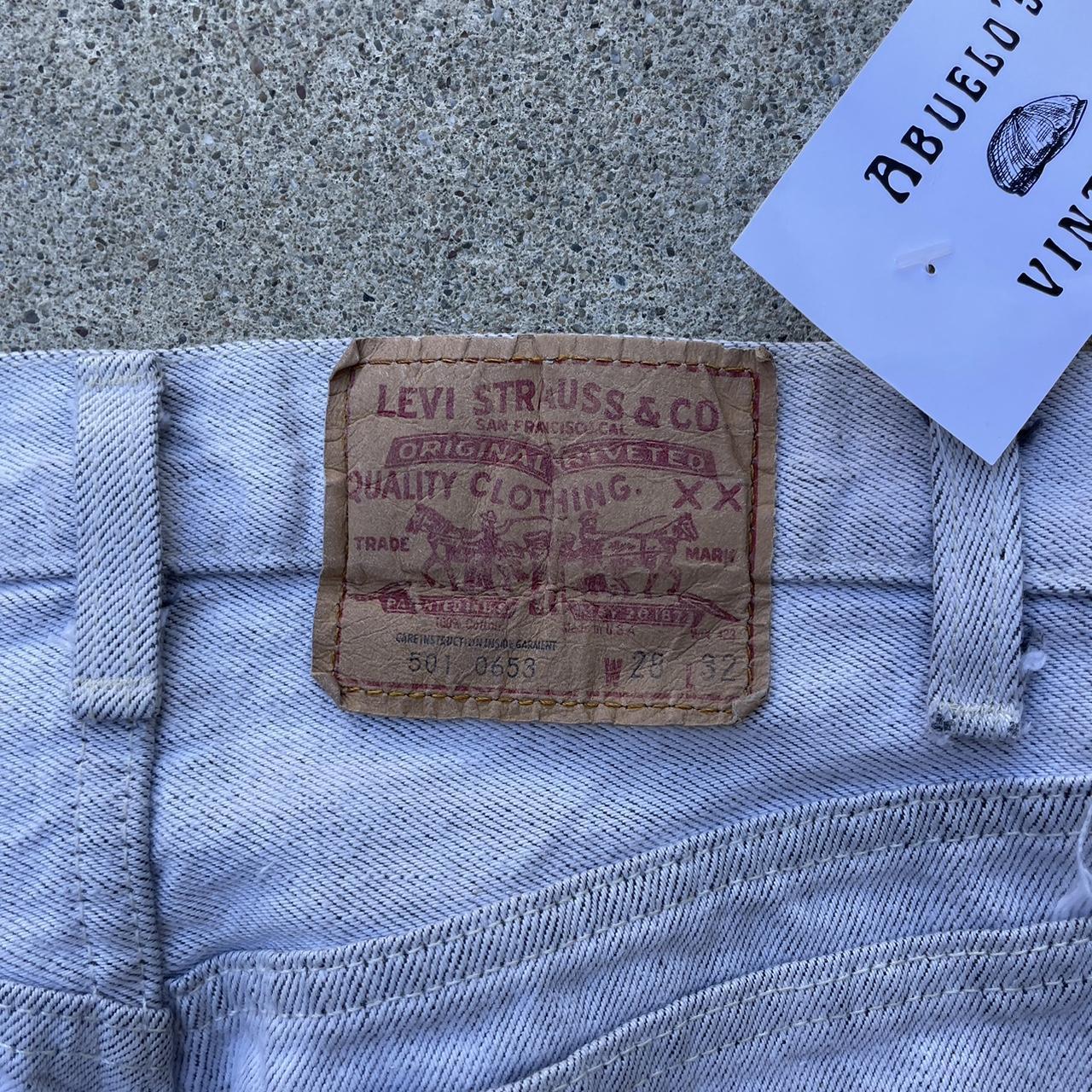 Vintage 80s | Grey Levi’s 501-0653 Jeans - mid... - Depop