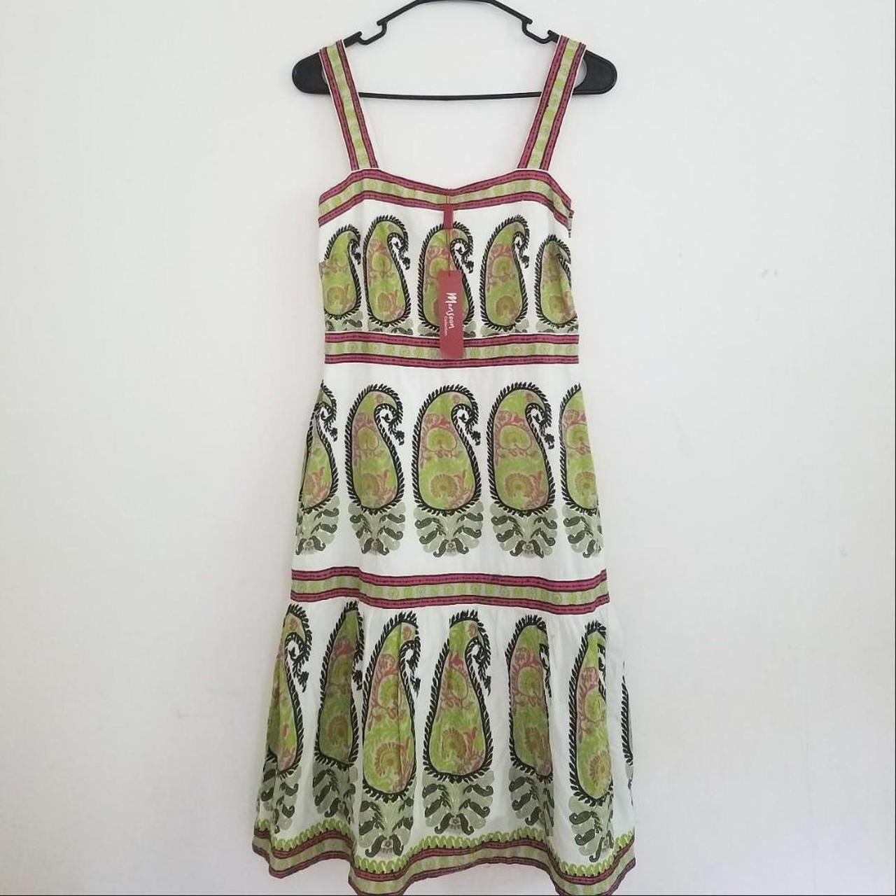 Monsoon Women's Babydoll Dress - Pink/Green - XS – Y2K green and pink paisley tiered sundress …