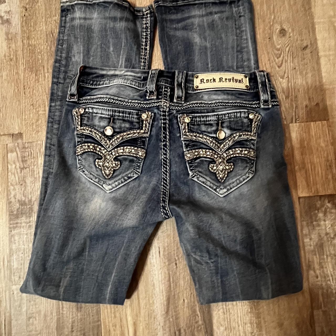 SUPERR cute Rock Revival lowrise bootcut jeans, Dirt... - Depop