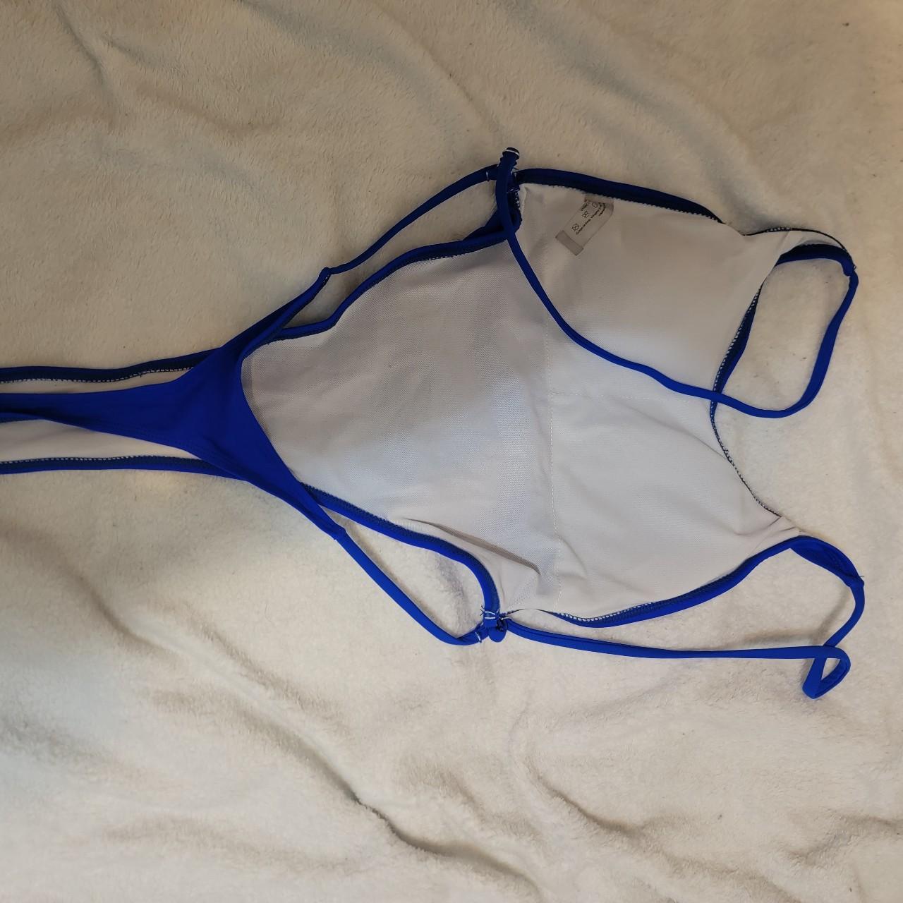 Royal Blue onepiece swimsuit, backless thong style.... Depop