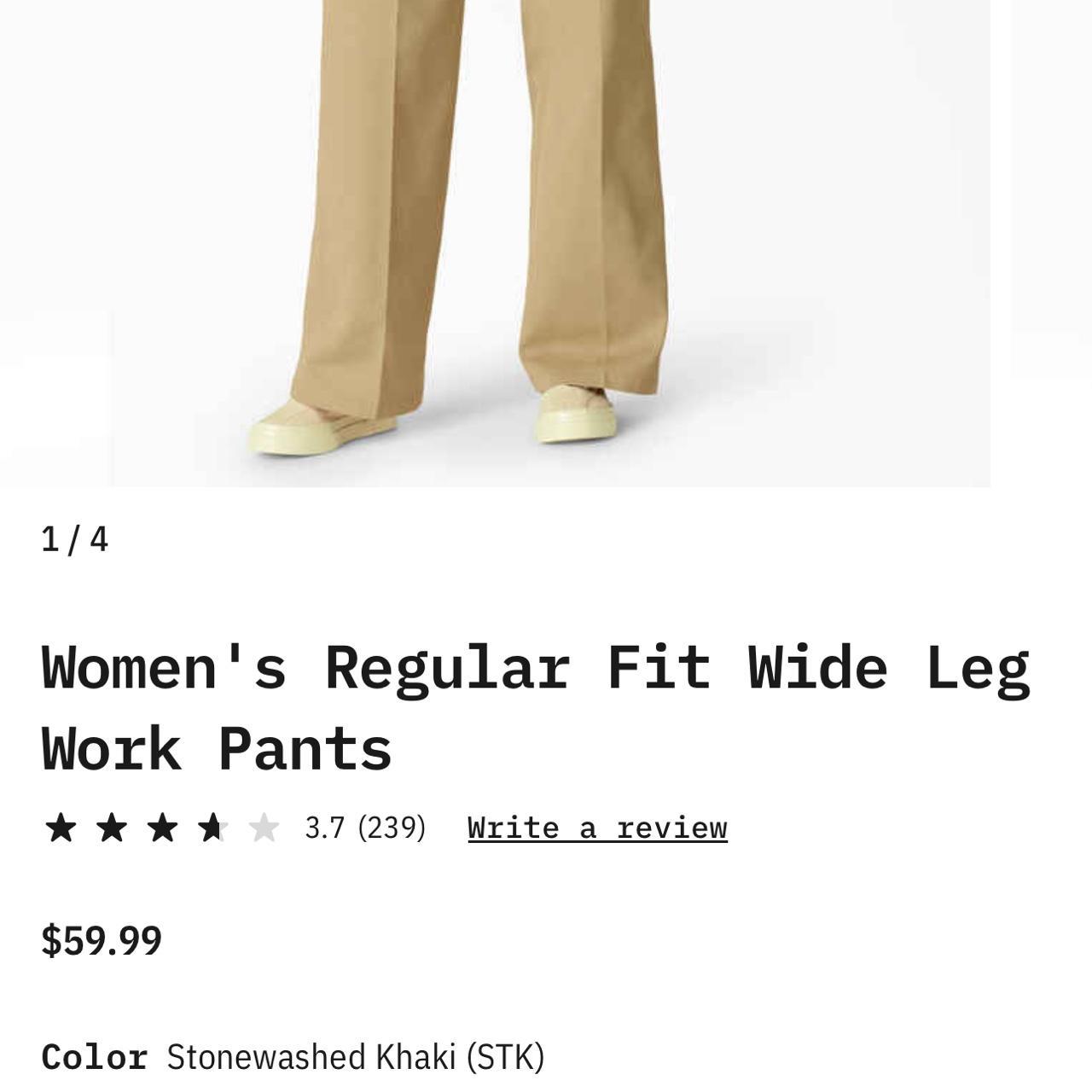 Women's Regular Fit Wide Leg Work Pants