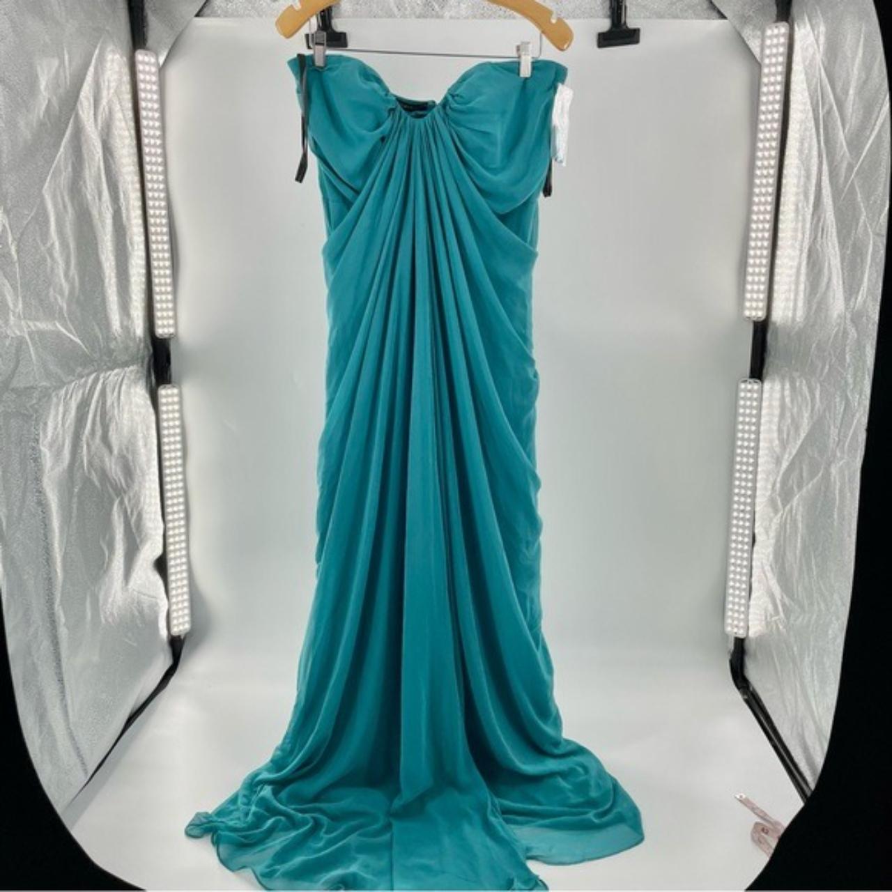 Dessy bridesmaid dress 2879 size 14- 2024 Oasis Teal Peacock Blue