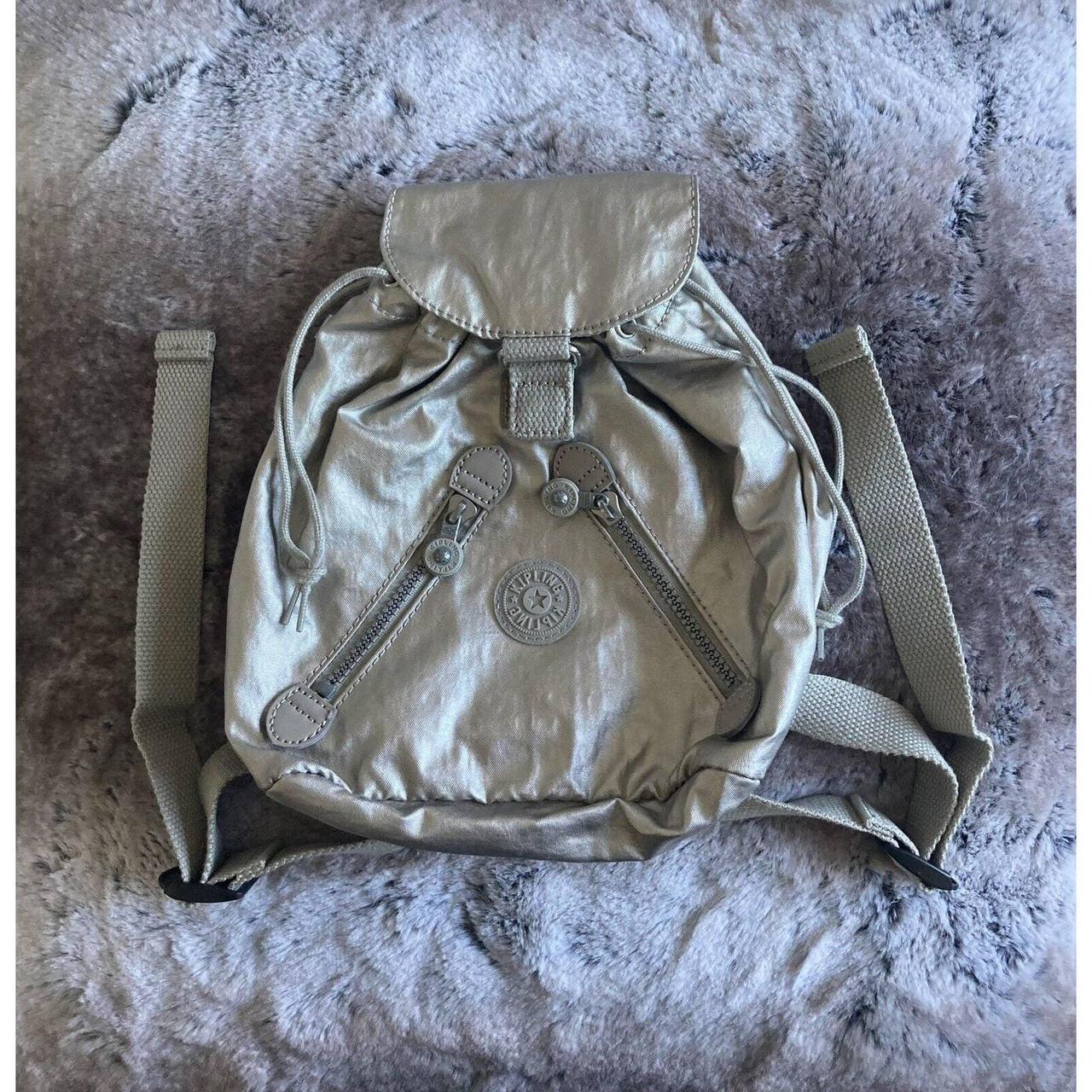 Kipling metallic clearance pewter backpack