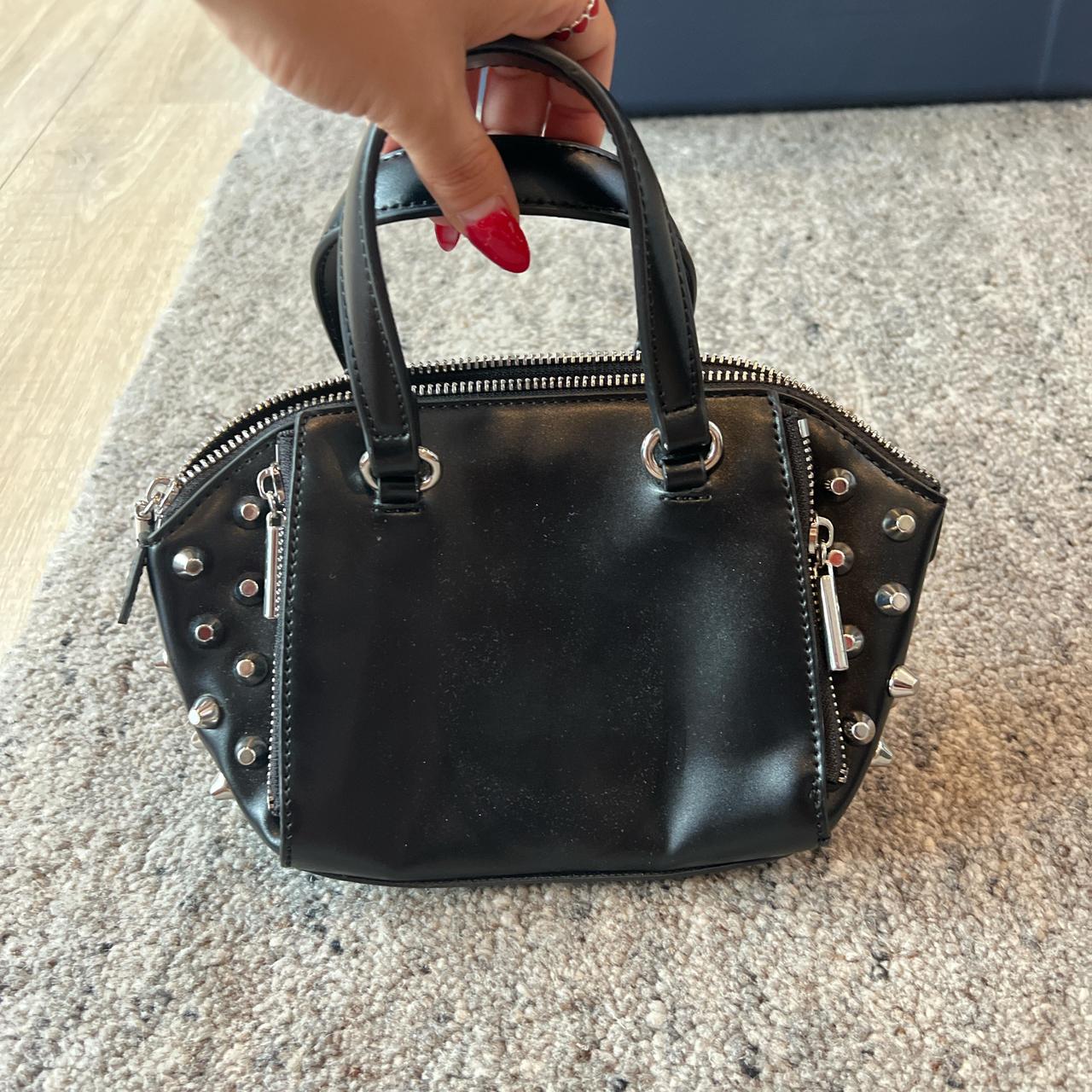 Zara black studded deals mini leather purse