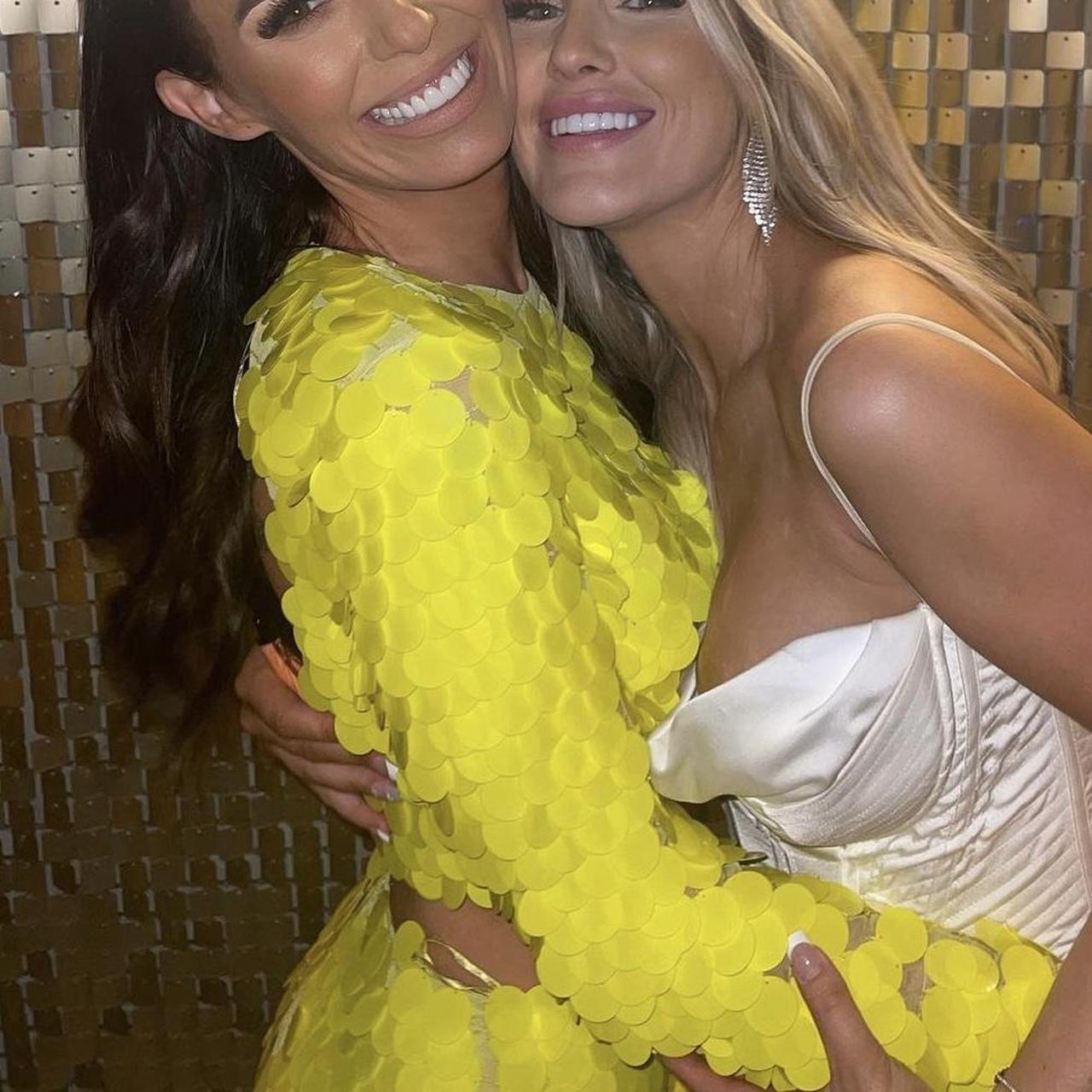 Yellow sequin disc two piece ASOS Both size