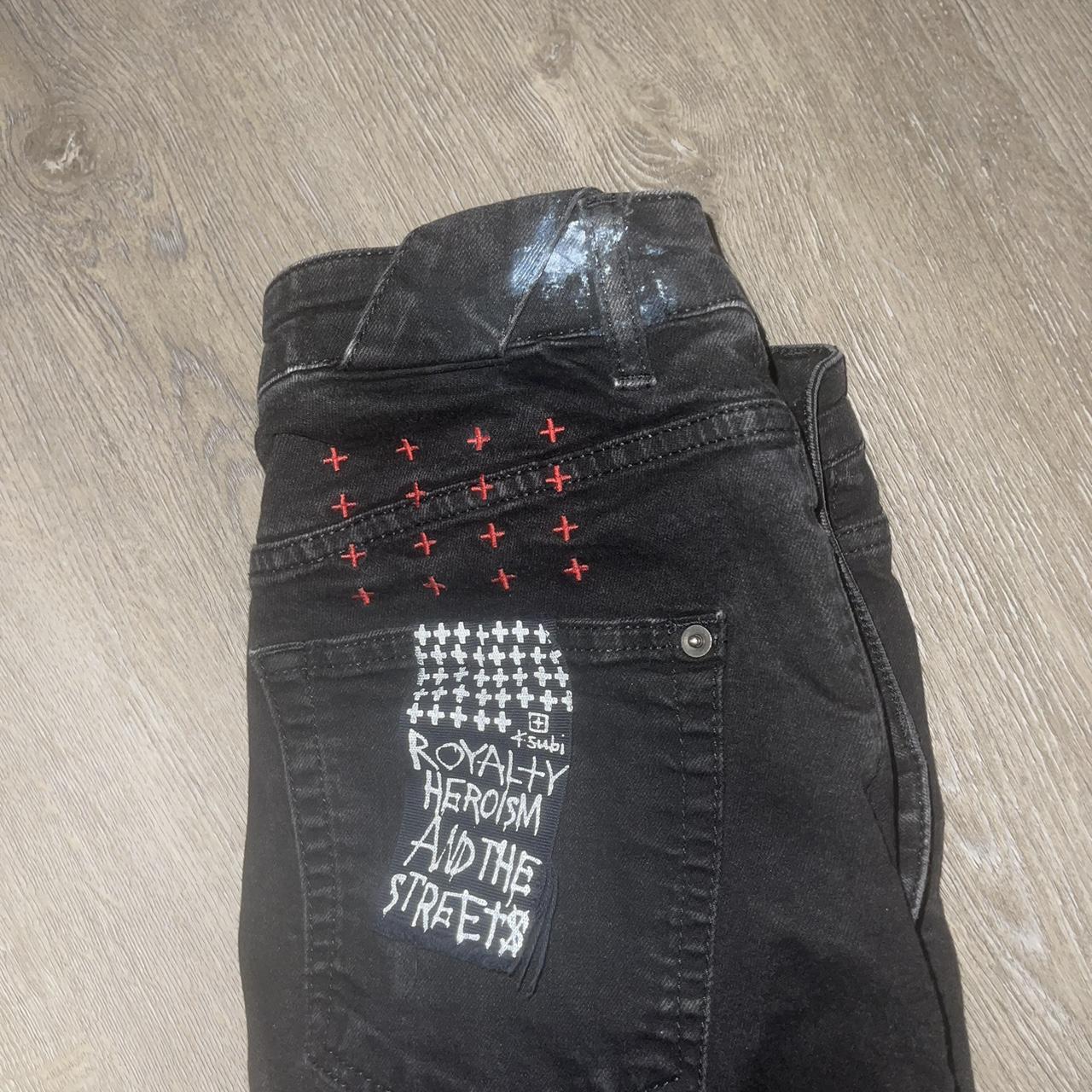 kaubi men's black jeans - pre owned - size 32 - no... - Depop