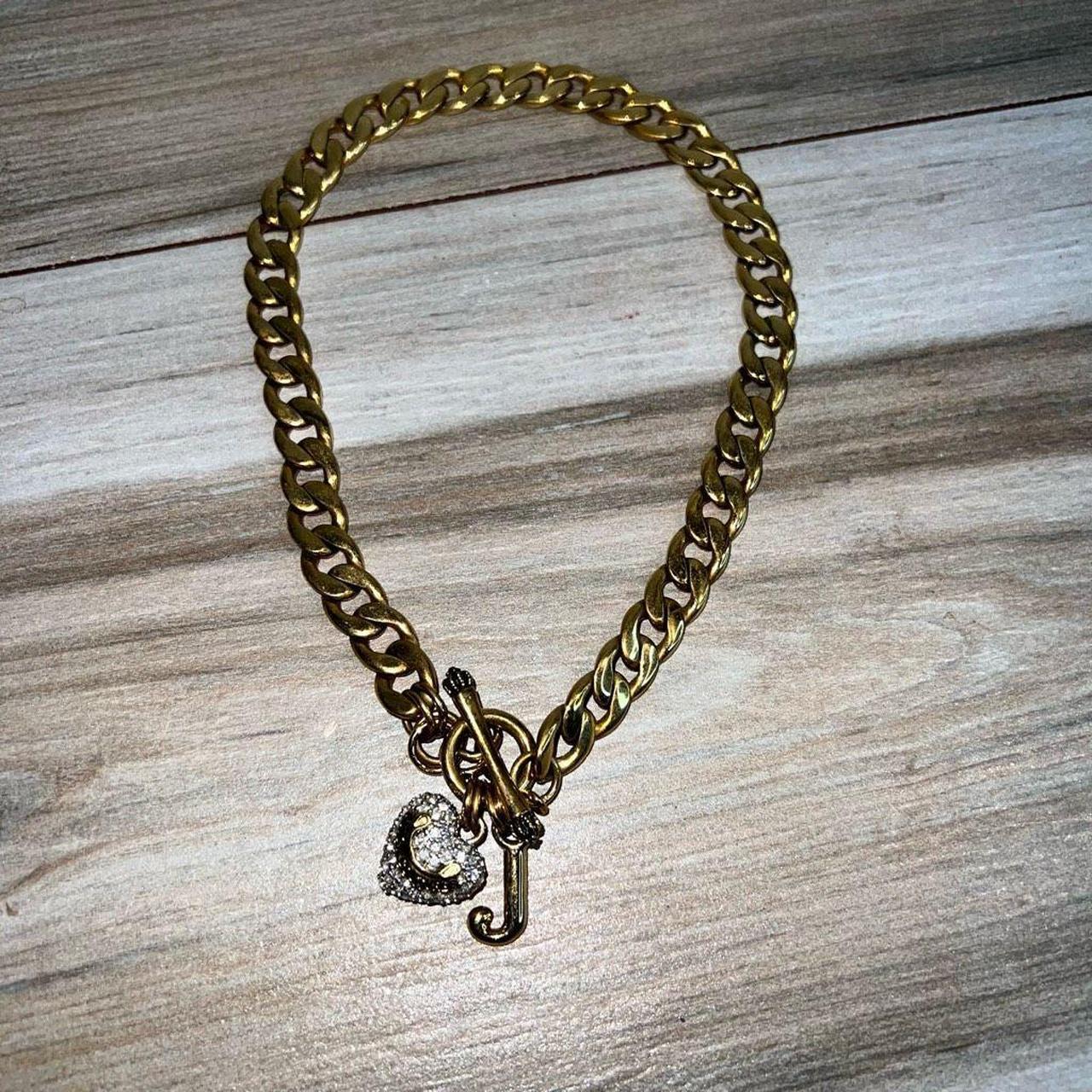 Vintage Juicy Couture Necklace Women S Banner Puffy Depop   P0 