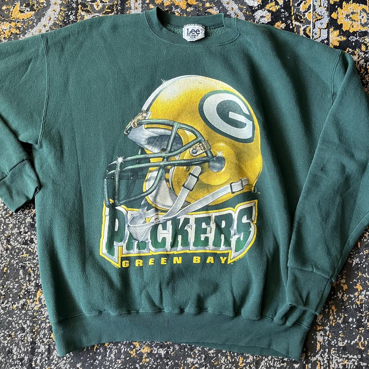 Vintage Green Bay Packers Crewneck Cut Sleeve Sweater - Depop