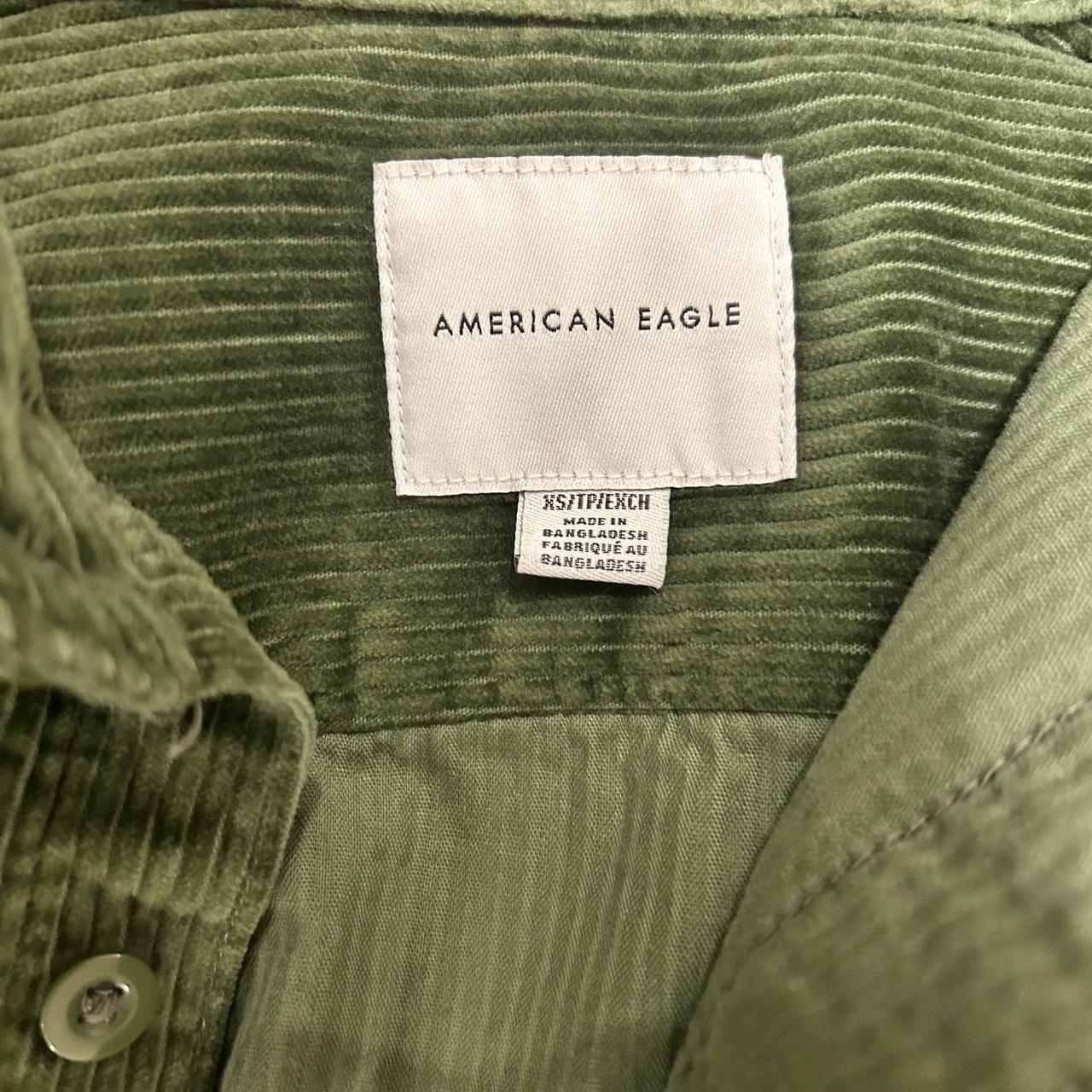 american eagle green corduroy jacket size extra... - Depop