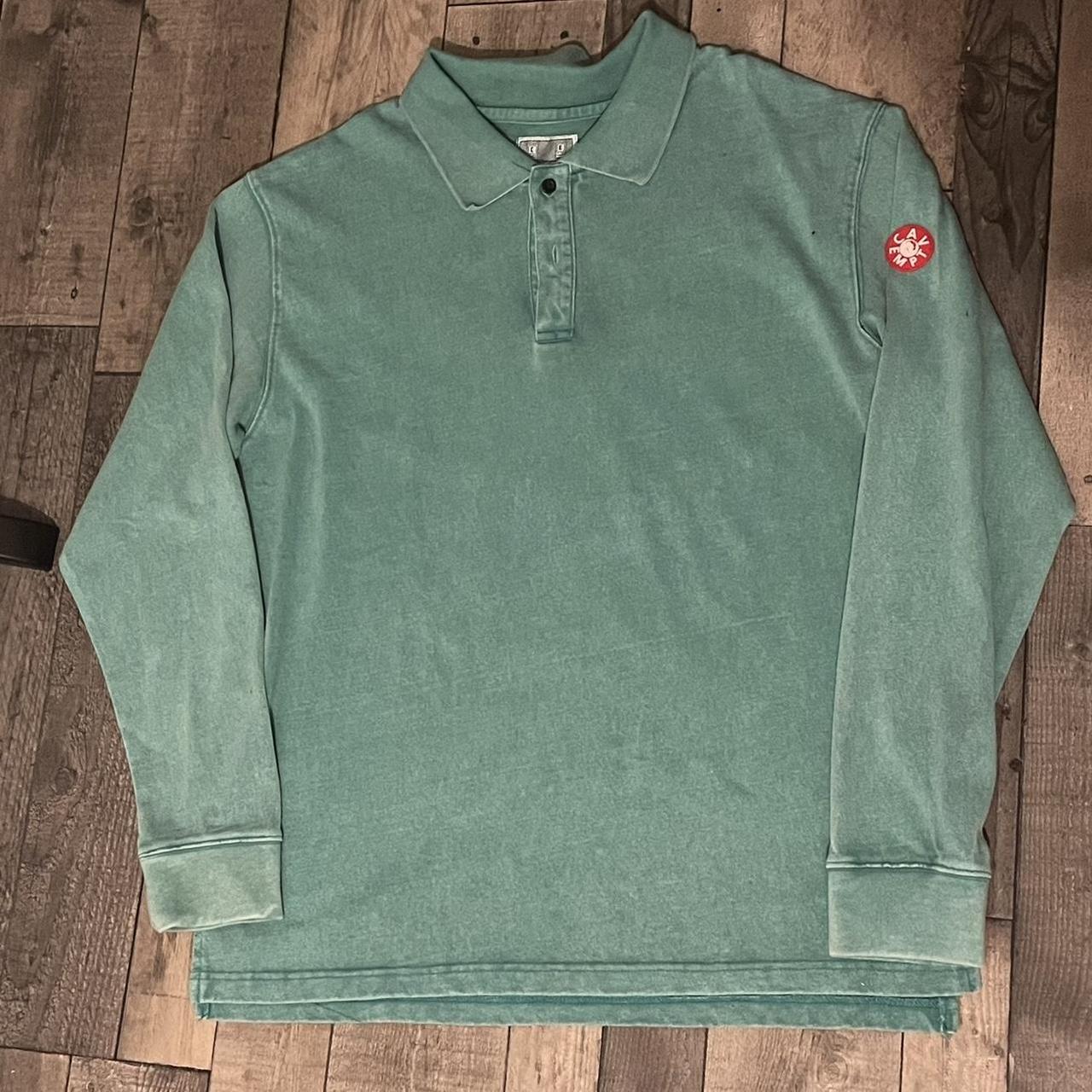 Cav empt turquoise dyed long sleeve polo shirt Tag