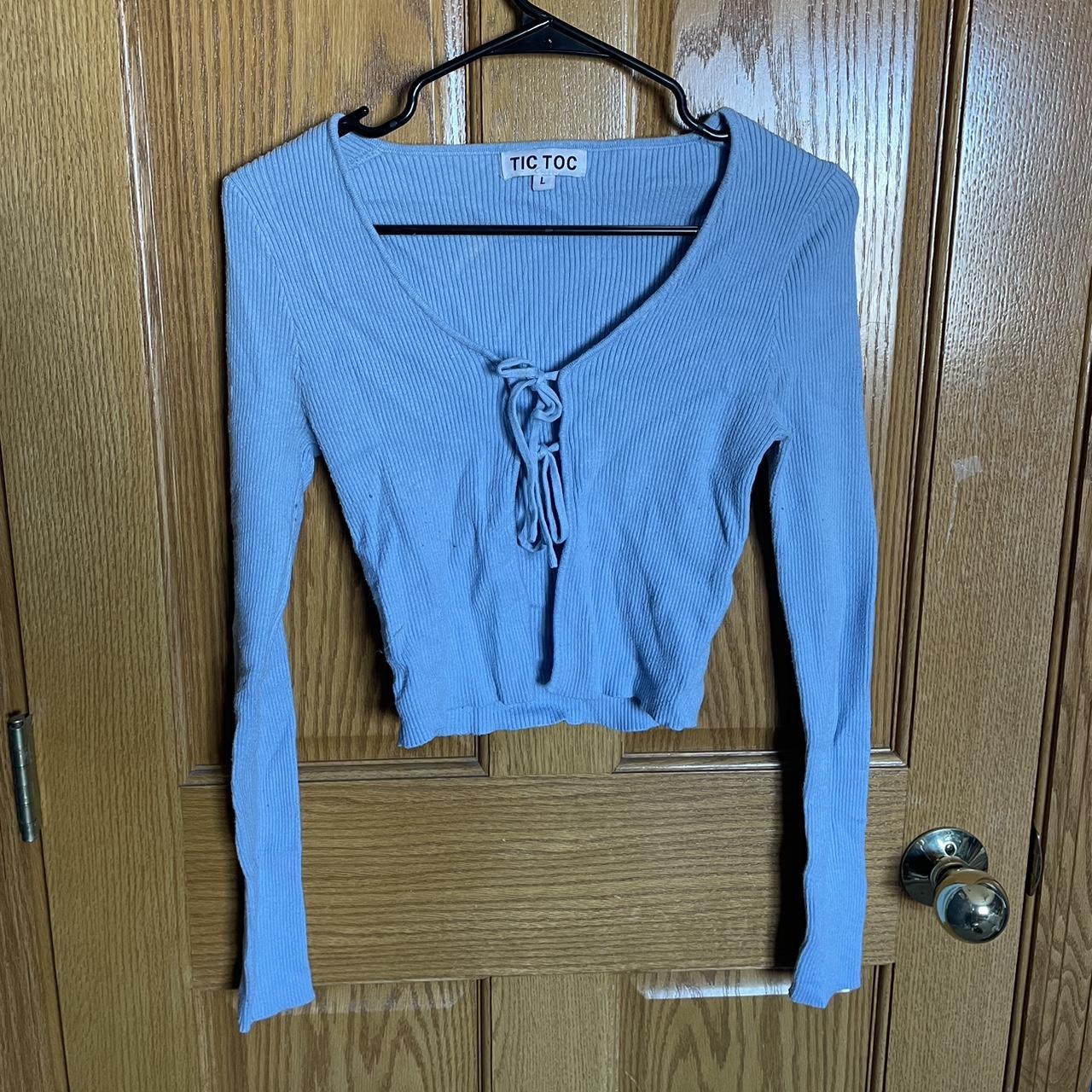 Blue crop sweater - Depop