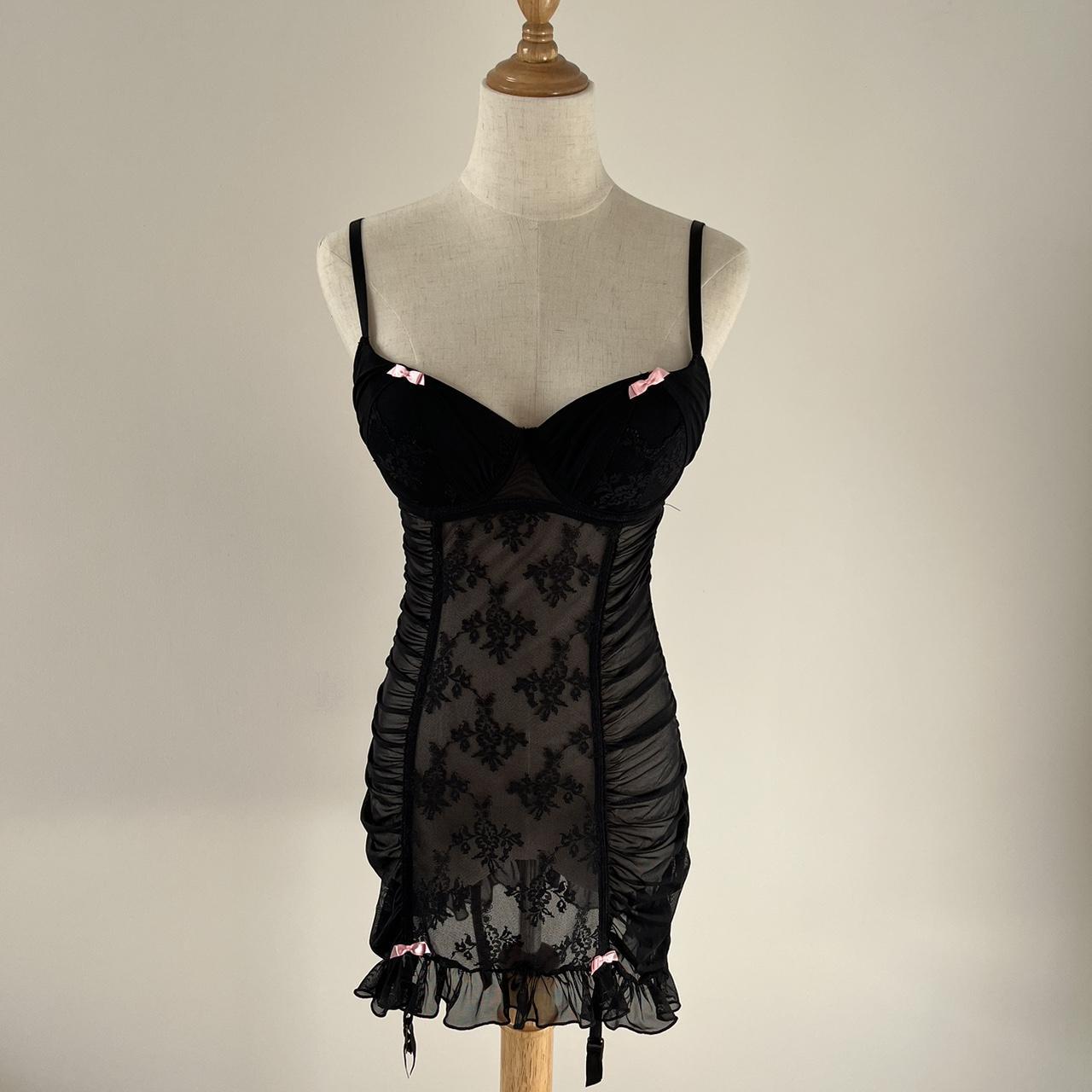 Boux Avenue Women's Black and Pink Nightwear | Depop