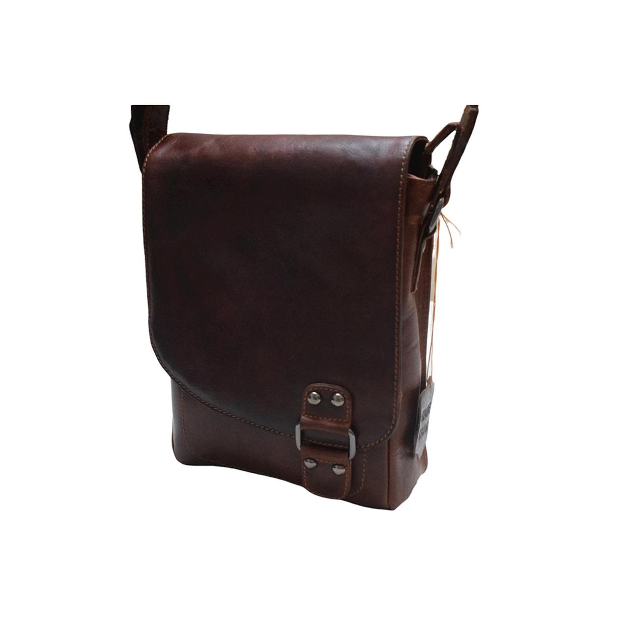 New Brown Leather Messenger Bag Brand... Depop