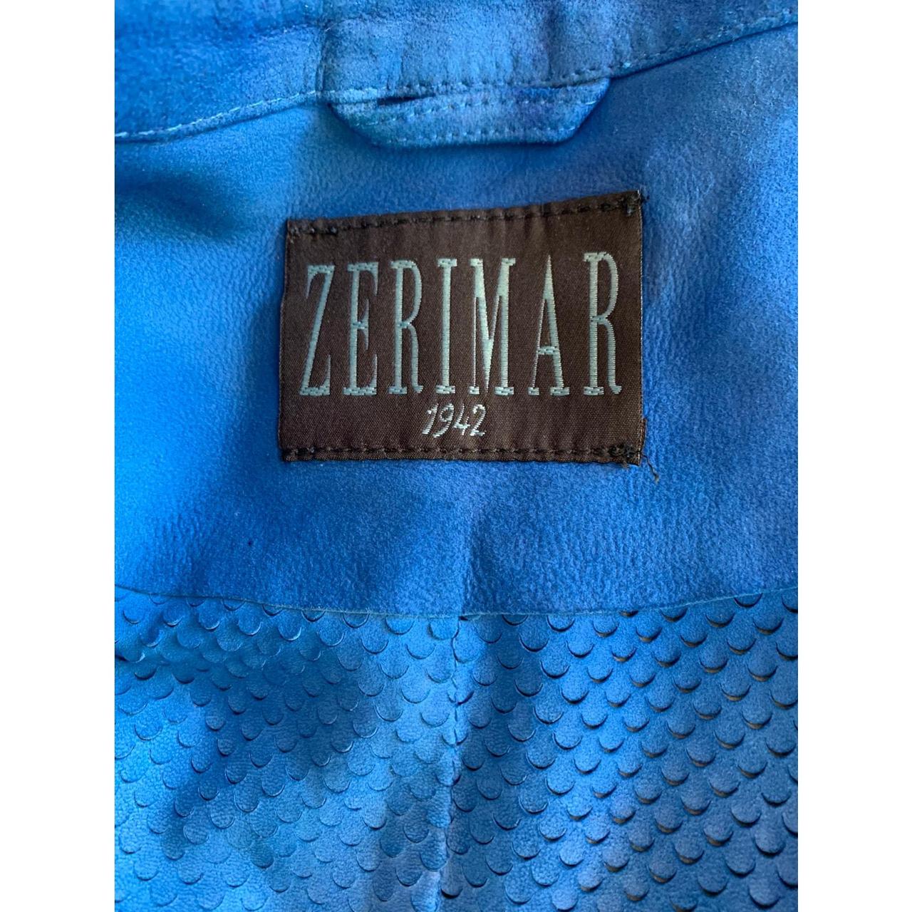 ZERIMAR Women's 2024 Genuine Suede Leather Blue Vintage Jacket