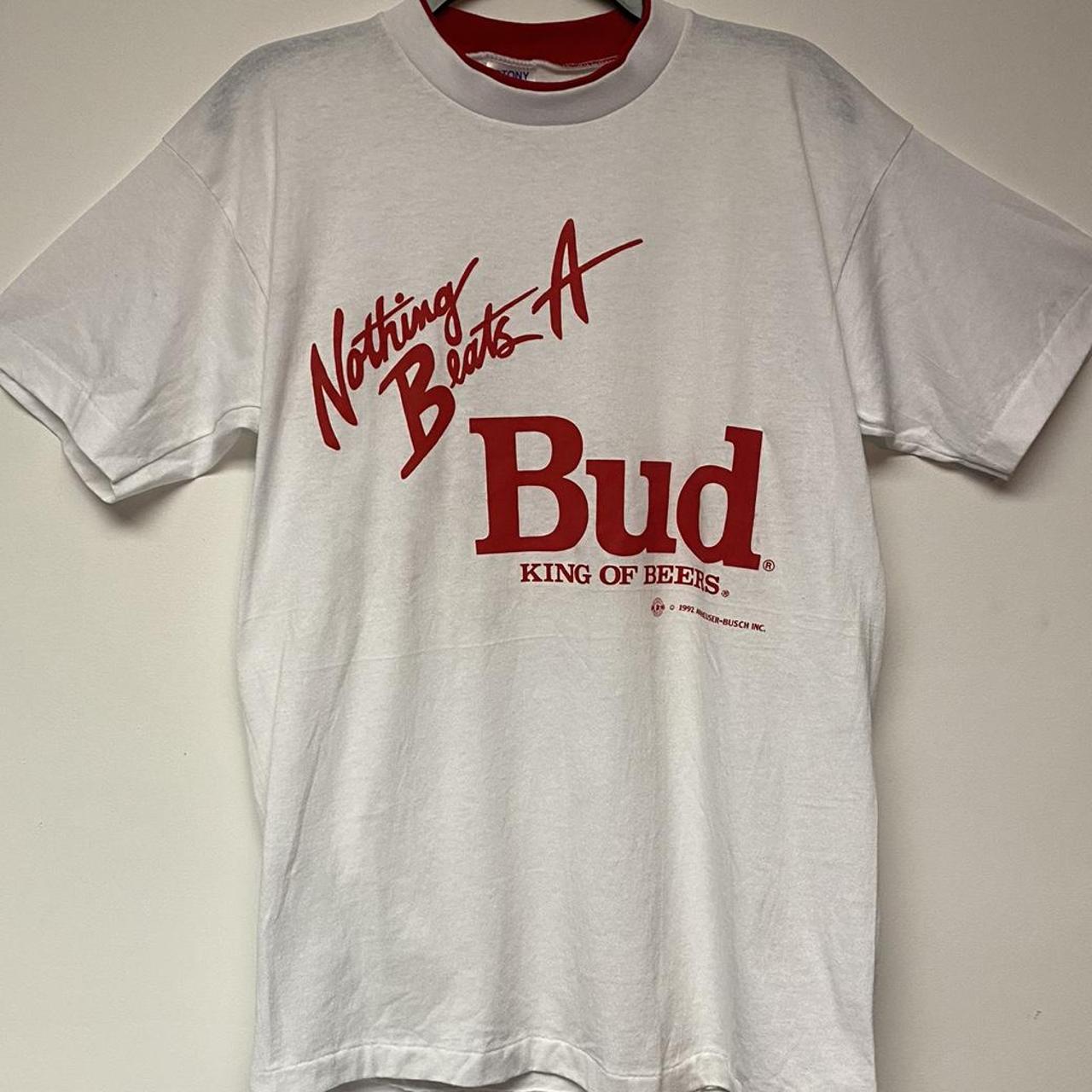 Budweiser Men's White Ringer T-Shirt