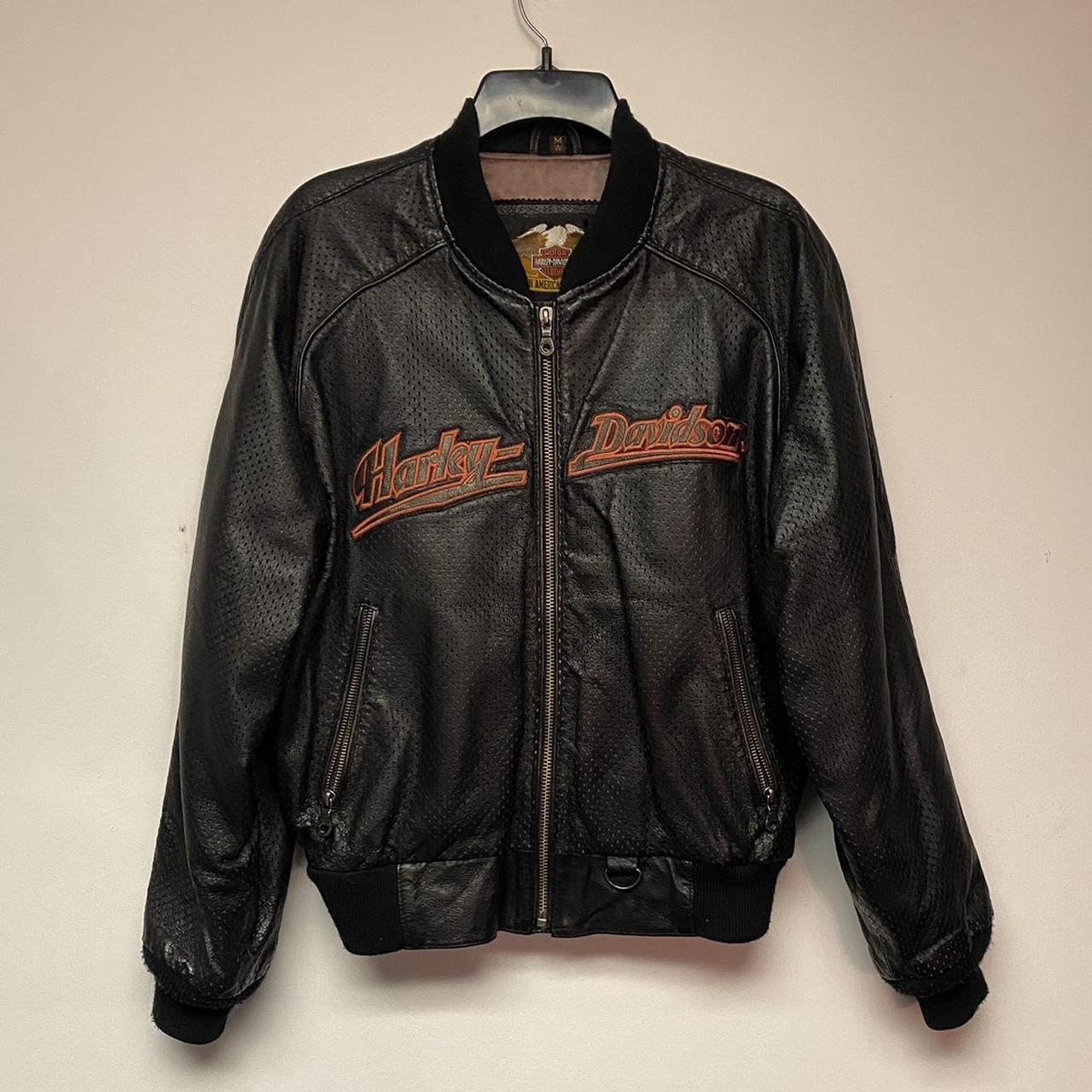 Vintage 90s genuine leather Harley Davidson vented... - Depop