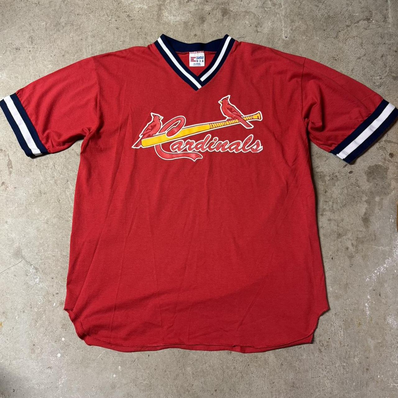 80s-90s USA製 MLB ST.LOUIS CARDINALS ペナント Vintage 80s 90s St Louis Cardinals baseball practice | Depop