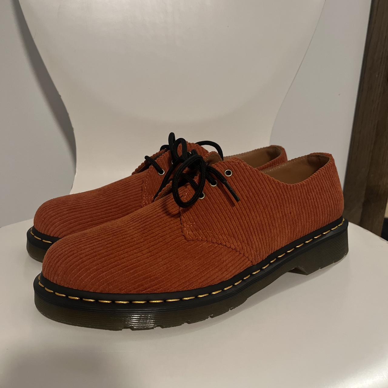 Doc Martens Duchess Corduroy Oxford Orange Rust... - Depop