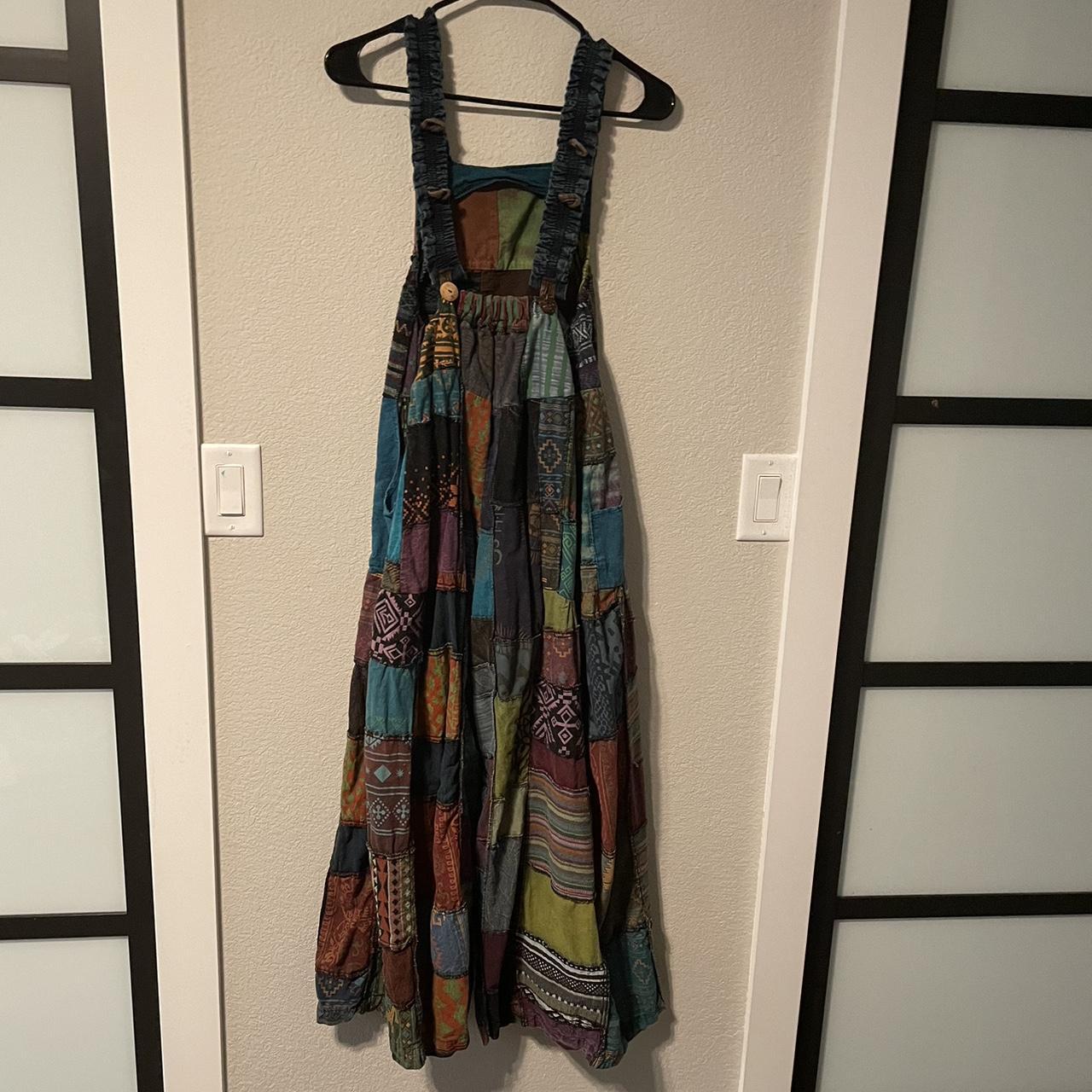 kathmandu imports hippie patchwork overalls size... Depop