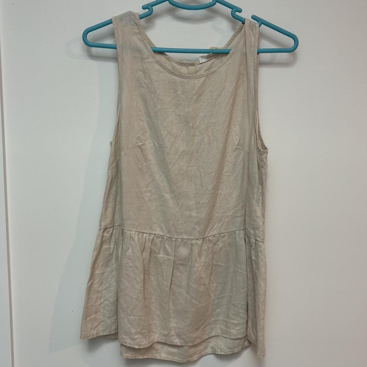 Little lies linen tank. Size 8. Worn once.... - Depop