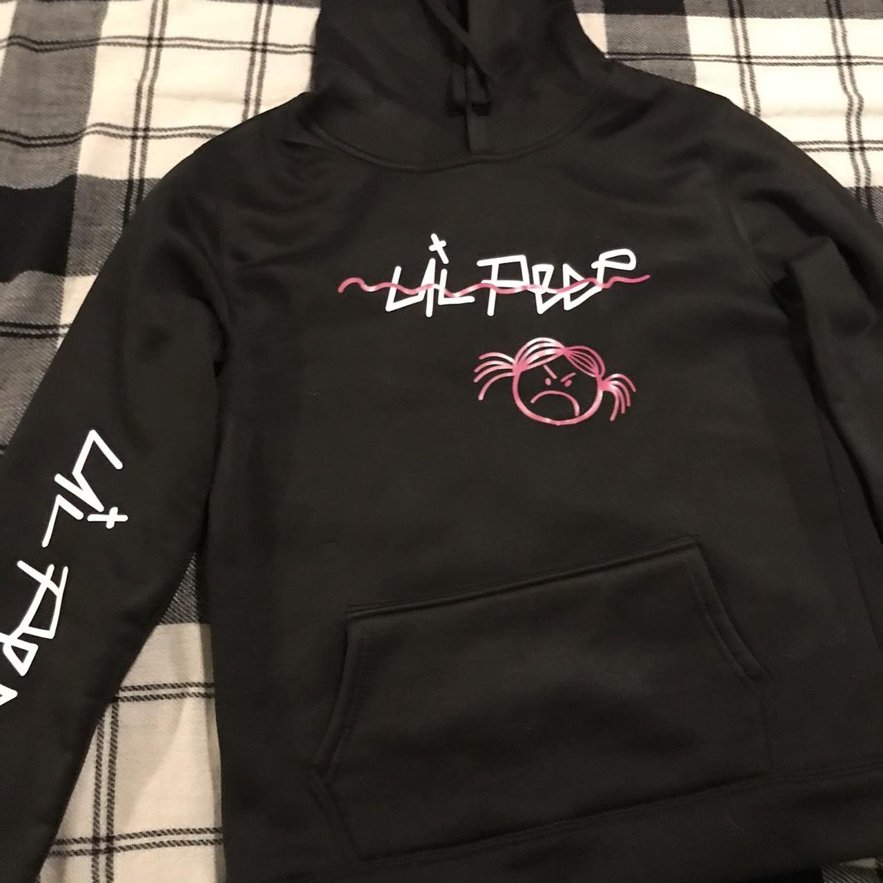 Black And Pink Lil Peep Hoodie 💕 Women's Large Men's - Depop