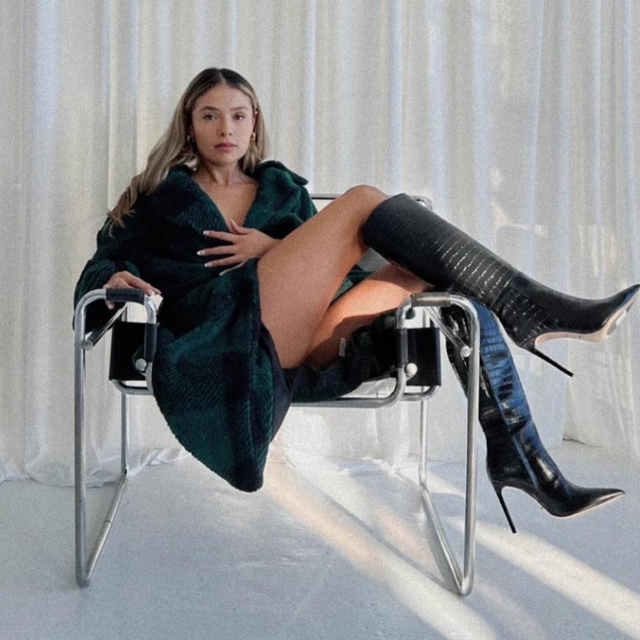 Tony Bianco Apollo Calf Boots, Black Croc Depop