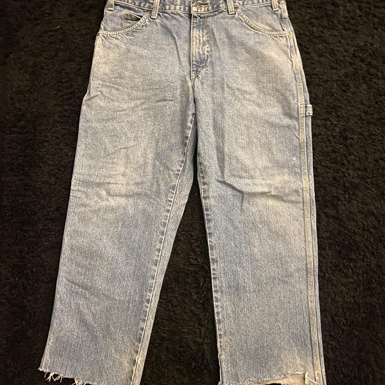 light blue carpenter dickies heavily worn. 36/32... - Depop