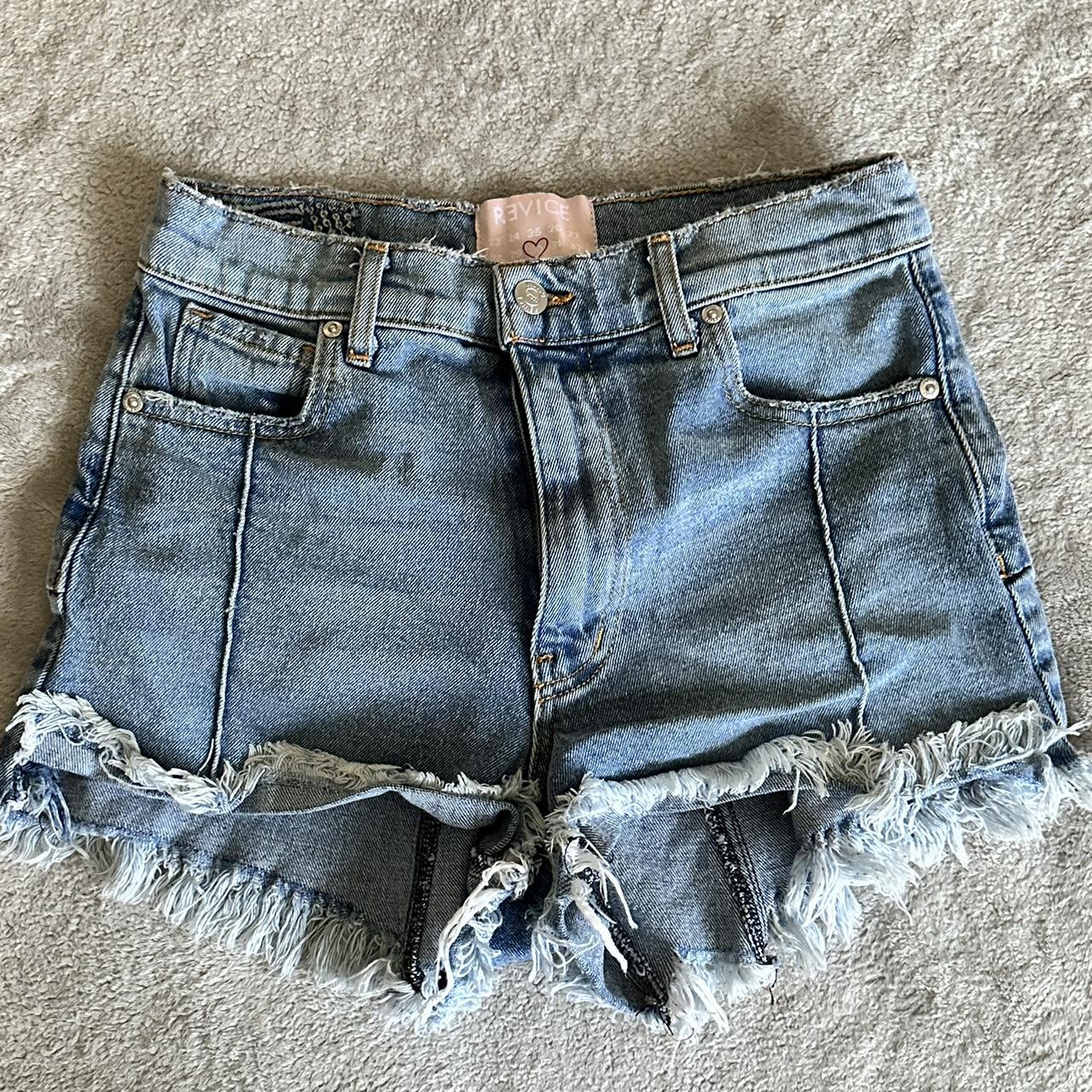 Revice Denim Star shorts ⭐️ Super cool pattern and... - Depop