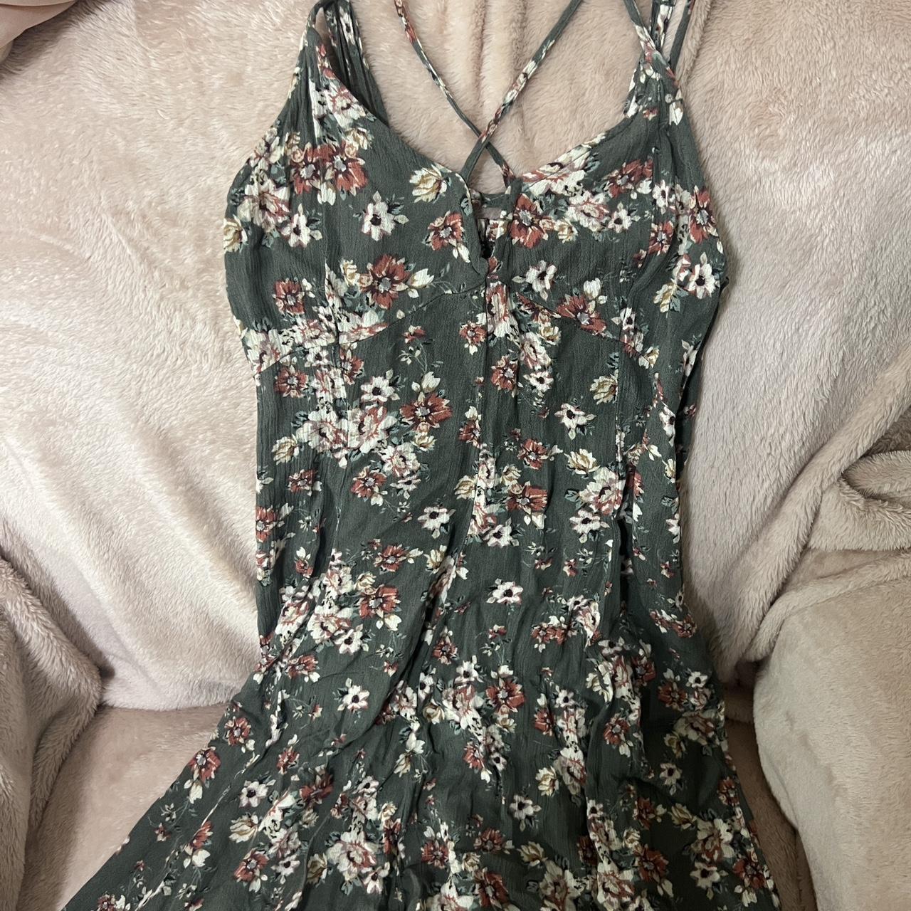 American eagle shop black floral dress