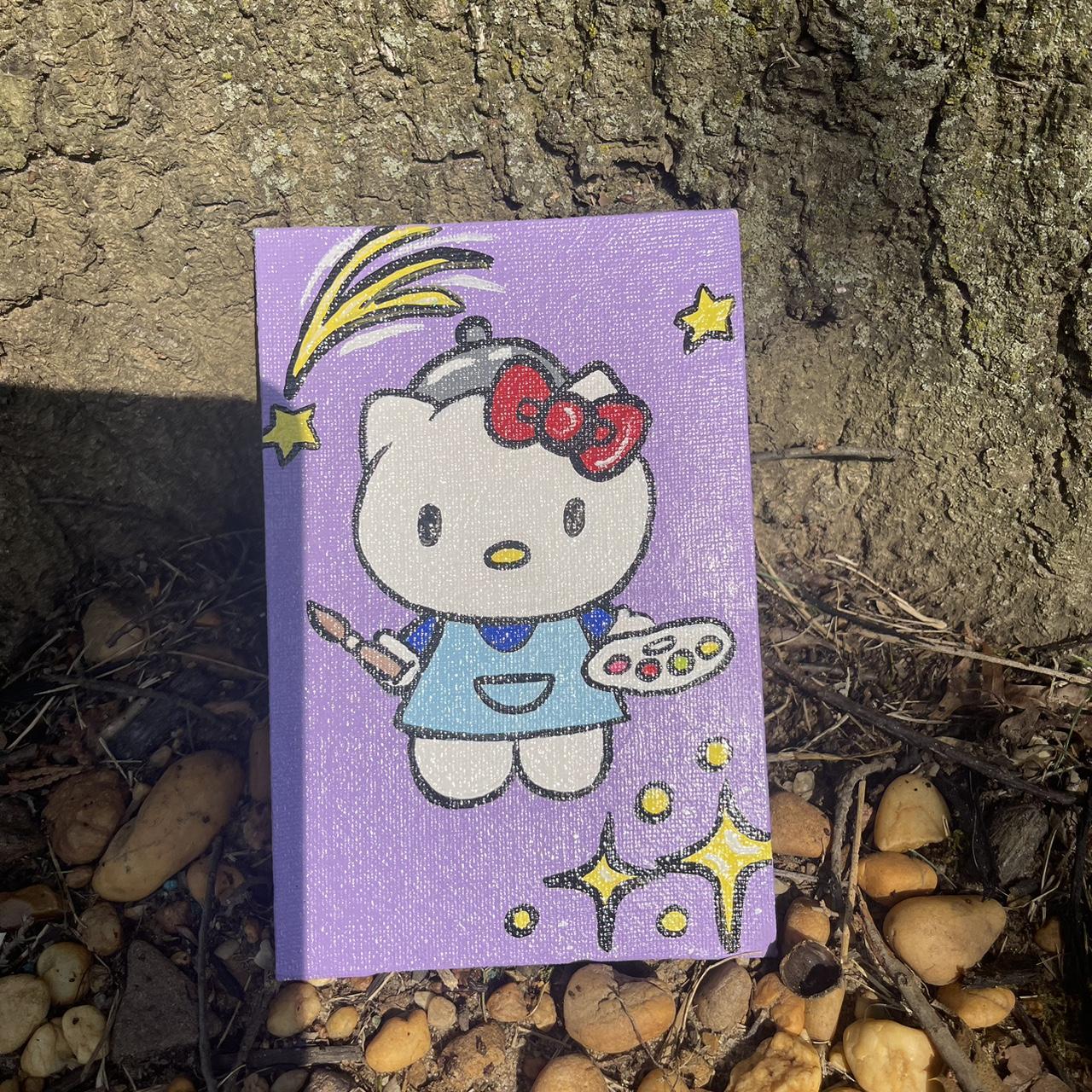 Hello Kitty Surprised Purple Canvas Wall Art