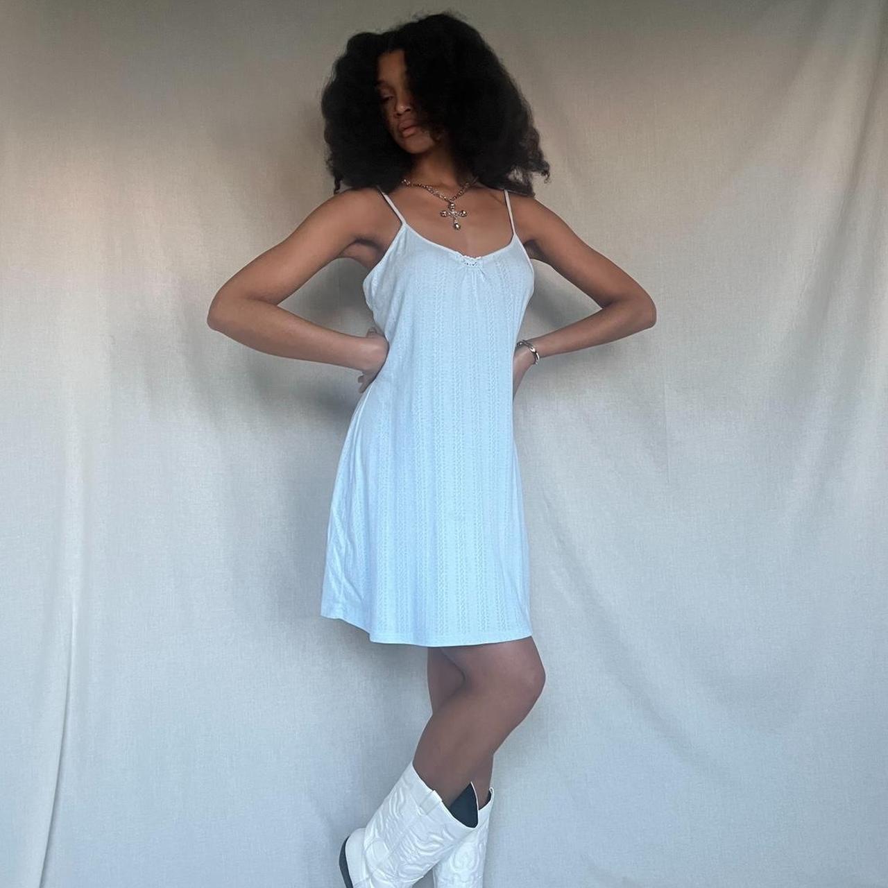 Light blue tank dress sale