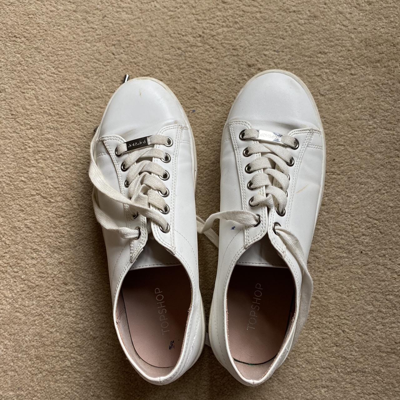 Topshop white trainers Perfect condition Very... - Depop