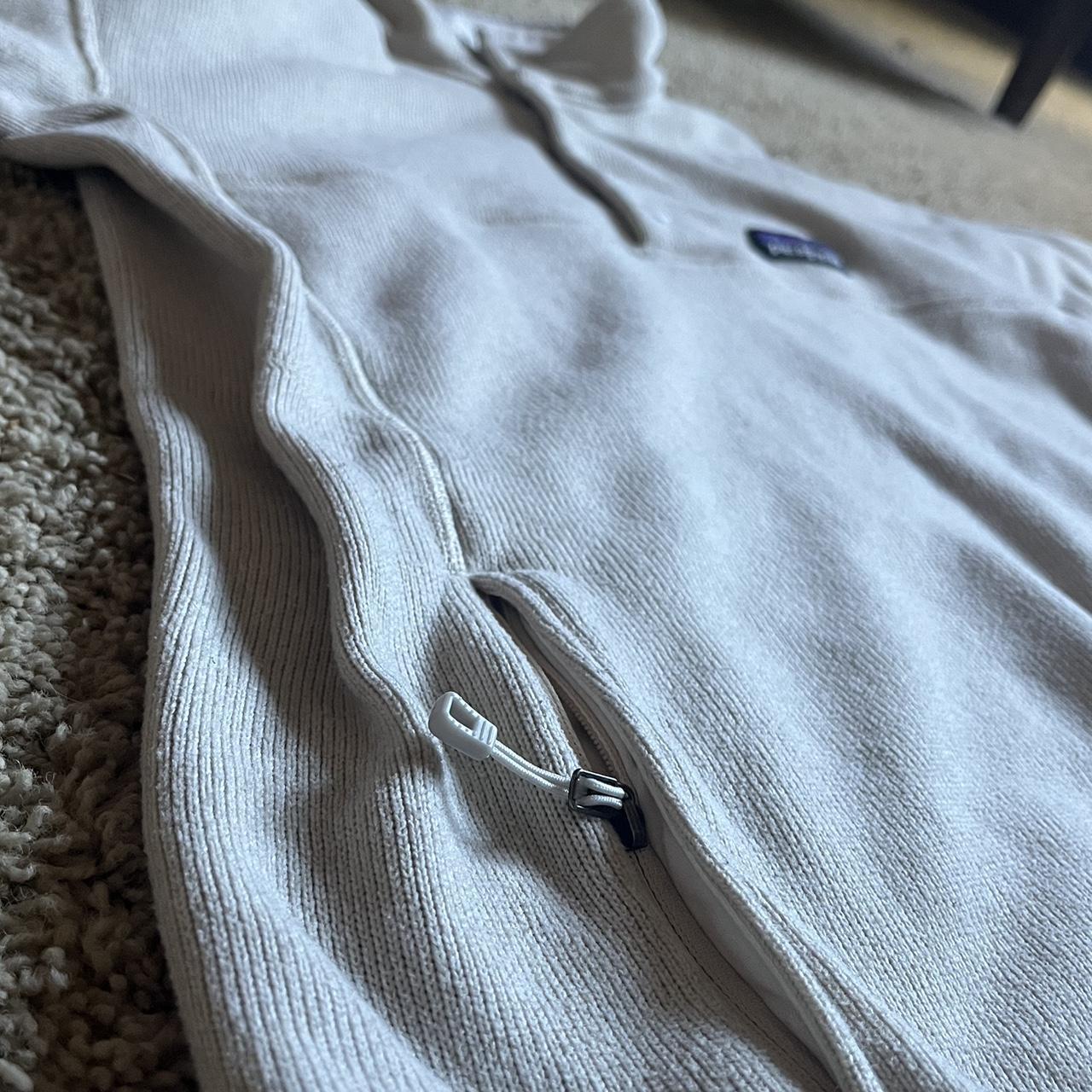 Womens cream colored Patagonia fleece quarter button... - Depop