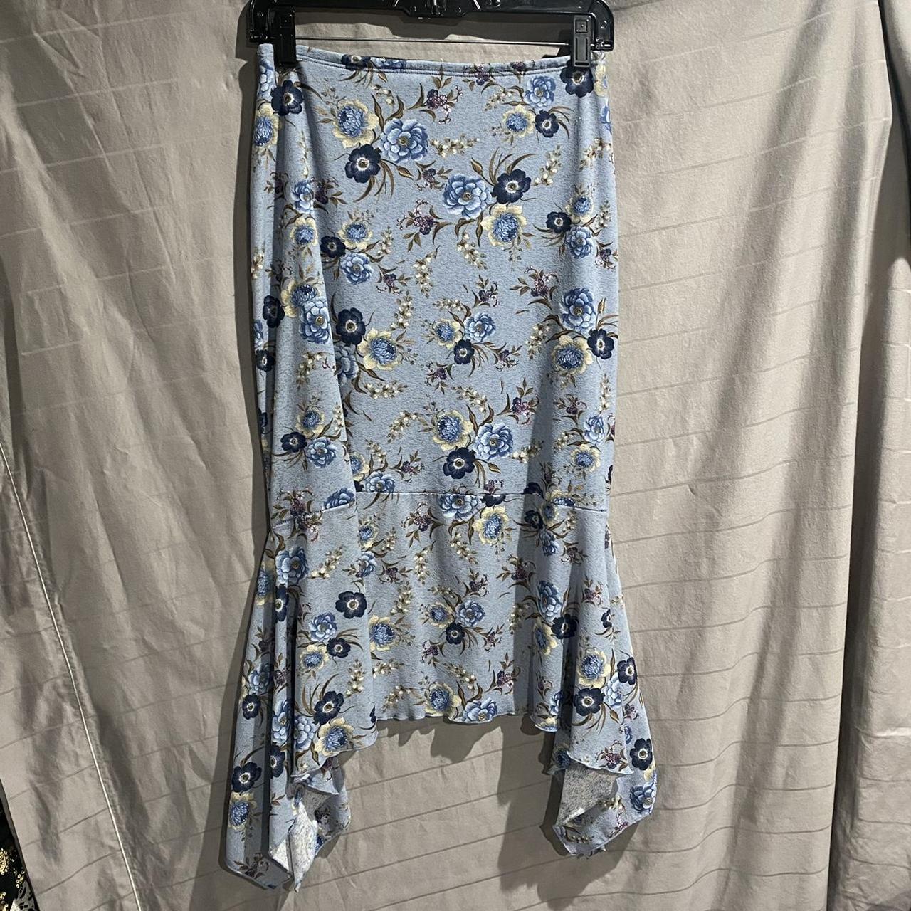 Women's Blue and Cream Skirt | Depop