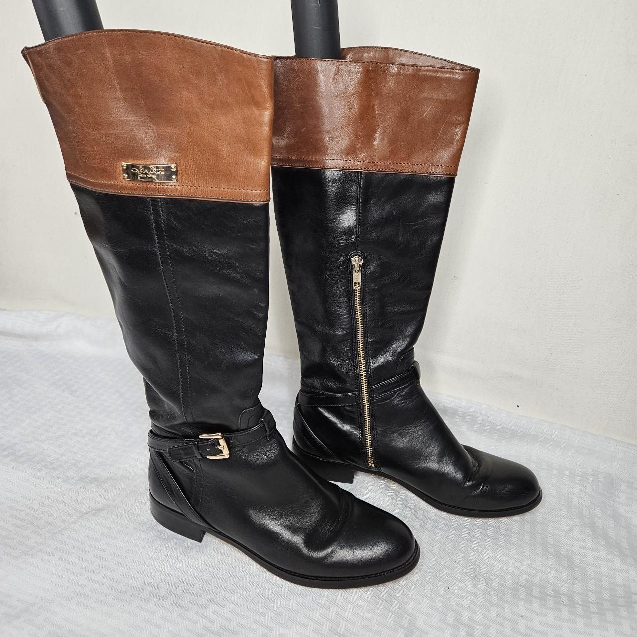 Women s coach micha black and brown riding boots. Depop