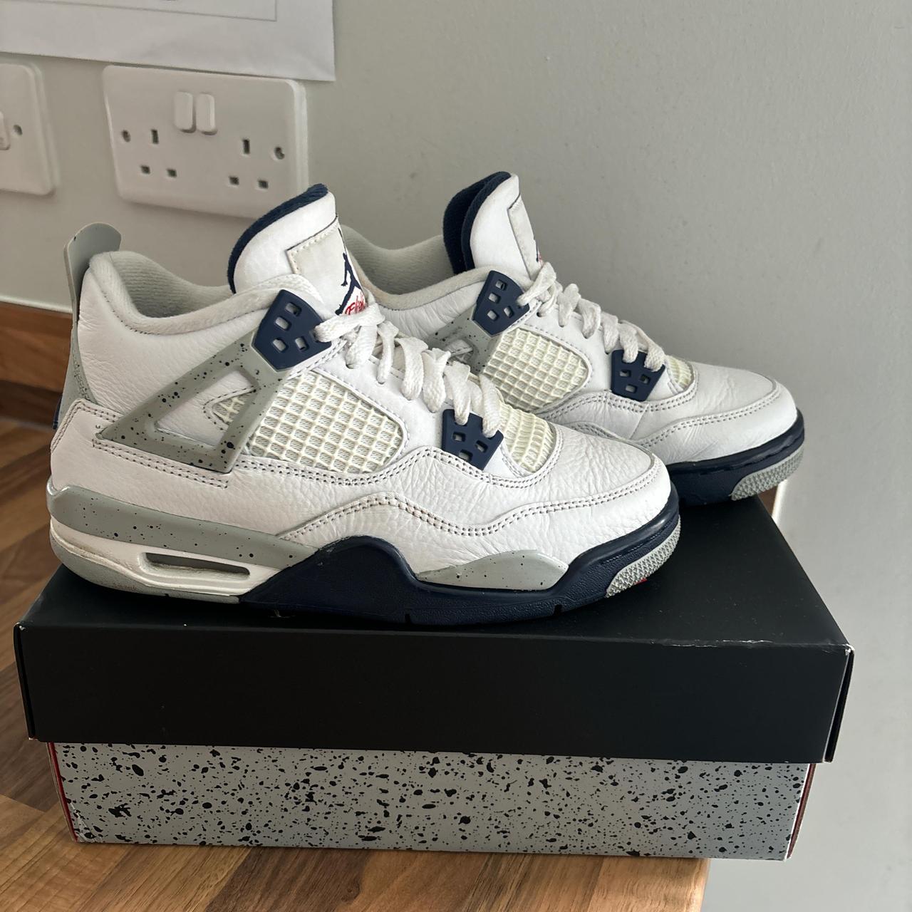 midnight navy Jordan 4’s - Depop