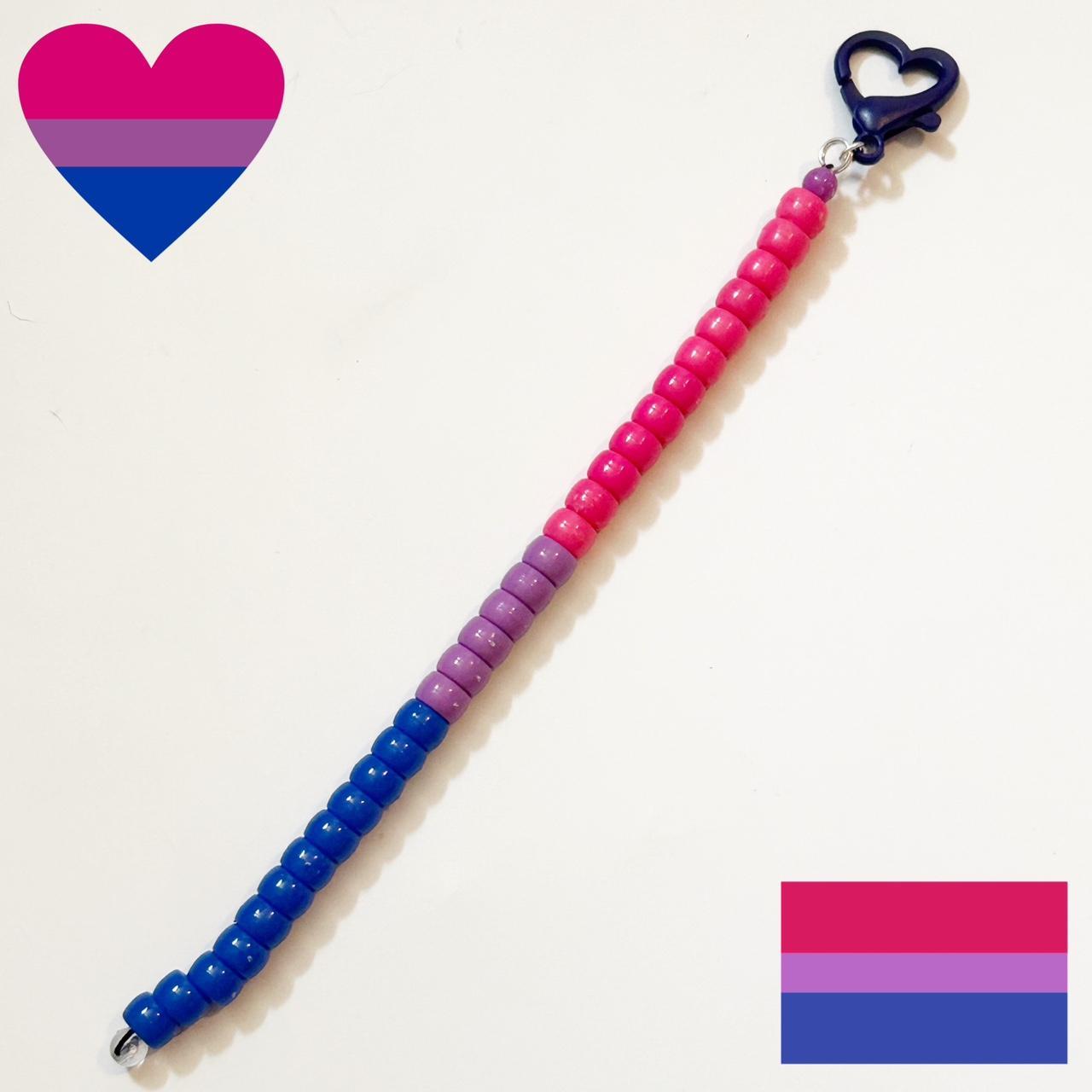 🏳️‍🌈bisexual flag beaded charm kandi line keychain🏳️‍⚧️ A... - Depop