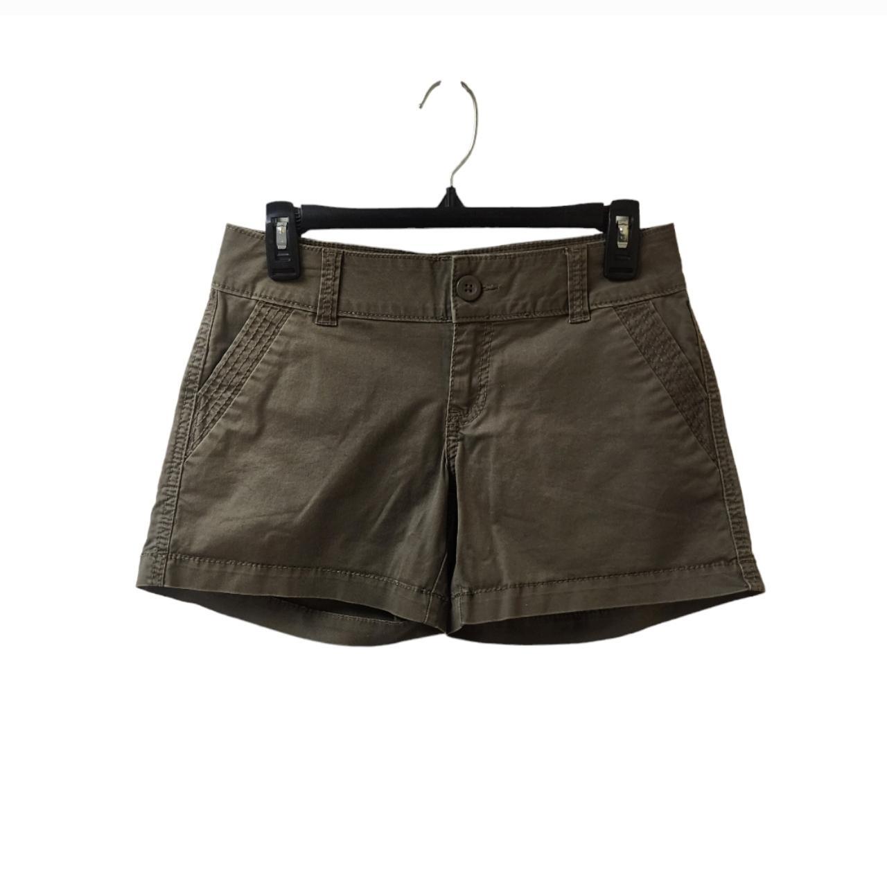 Khaki midi shorts online