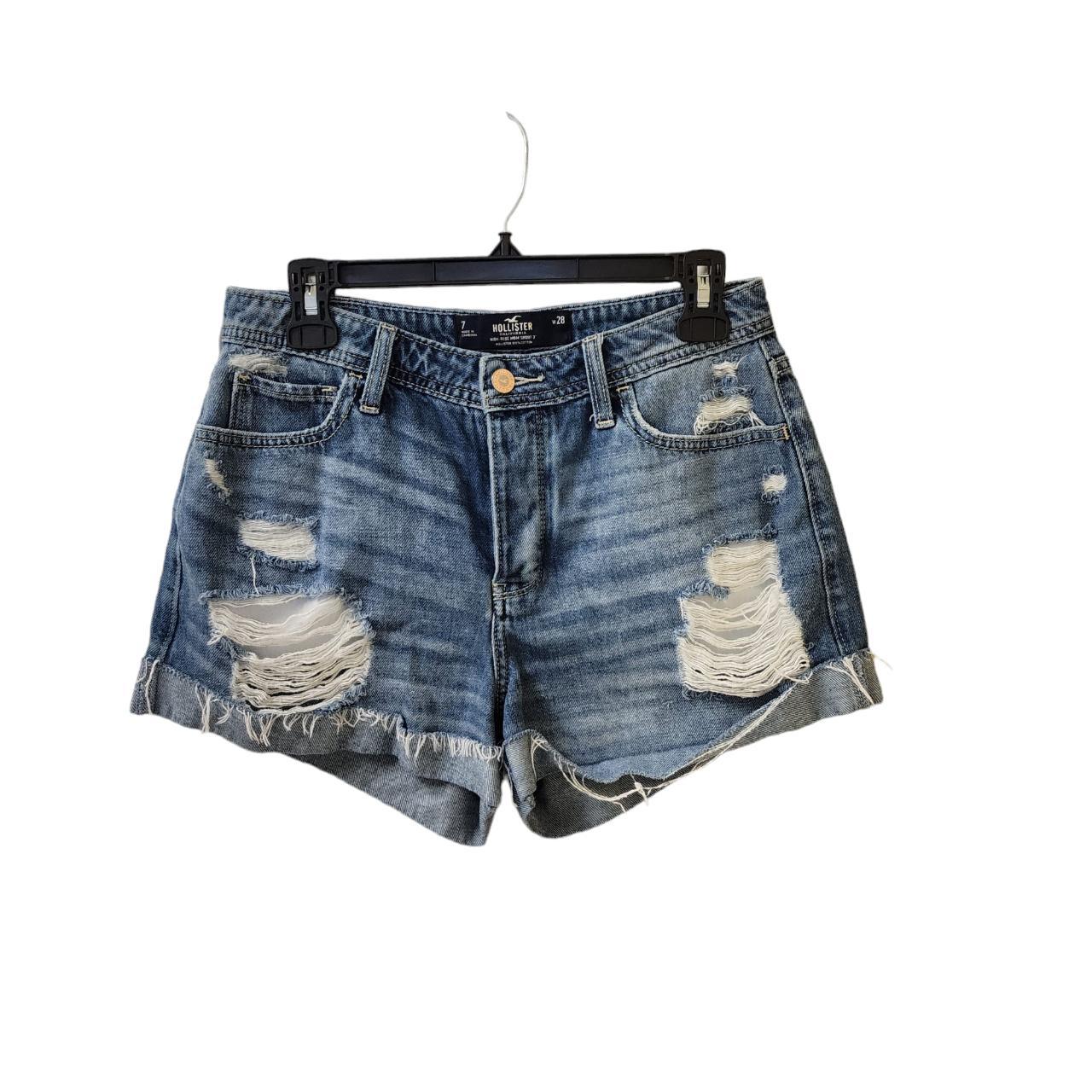 Hollister High Rise Mom Jean Shorts Size 7 Button. Depop